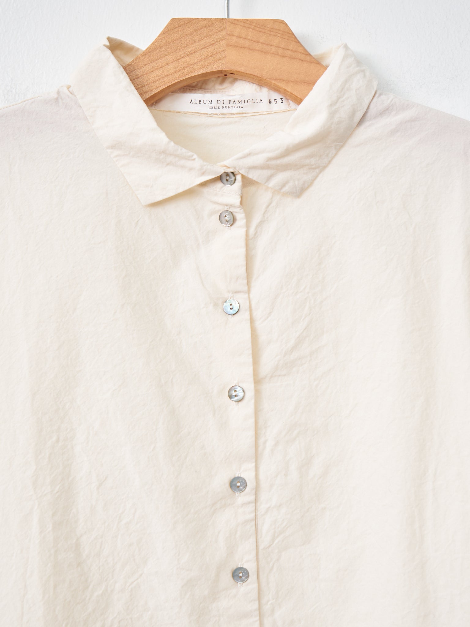 Wrinkled Collar Shirt - Natural