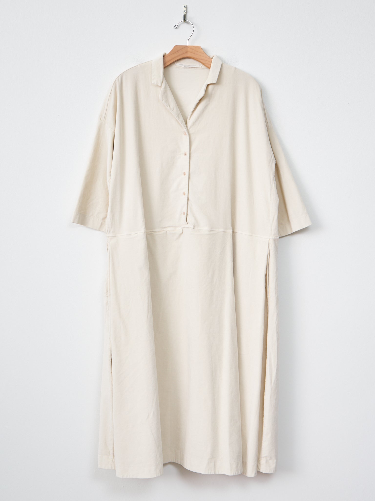 Namu Shop - Album di Famiglia Velvet Tailored Collar Dress - Off White