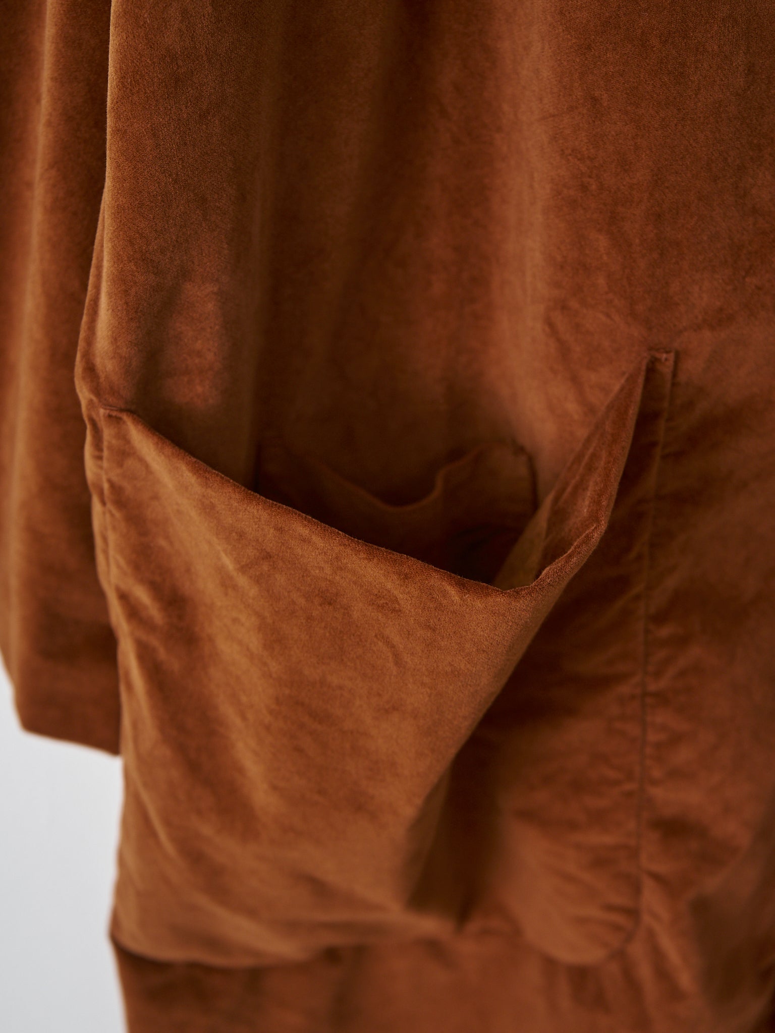 Velvet Loose Coat - Rust