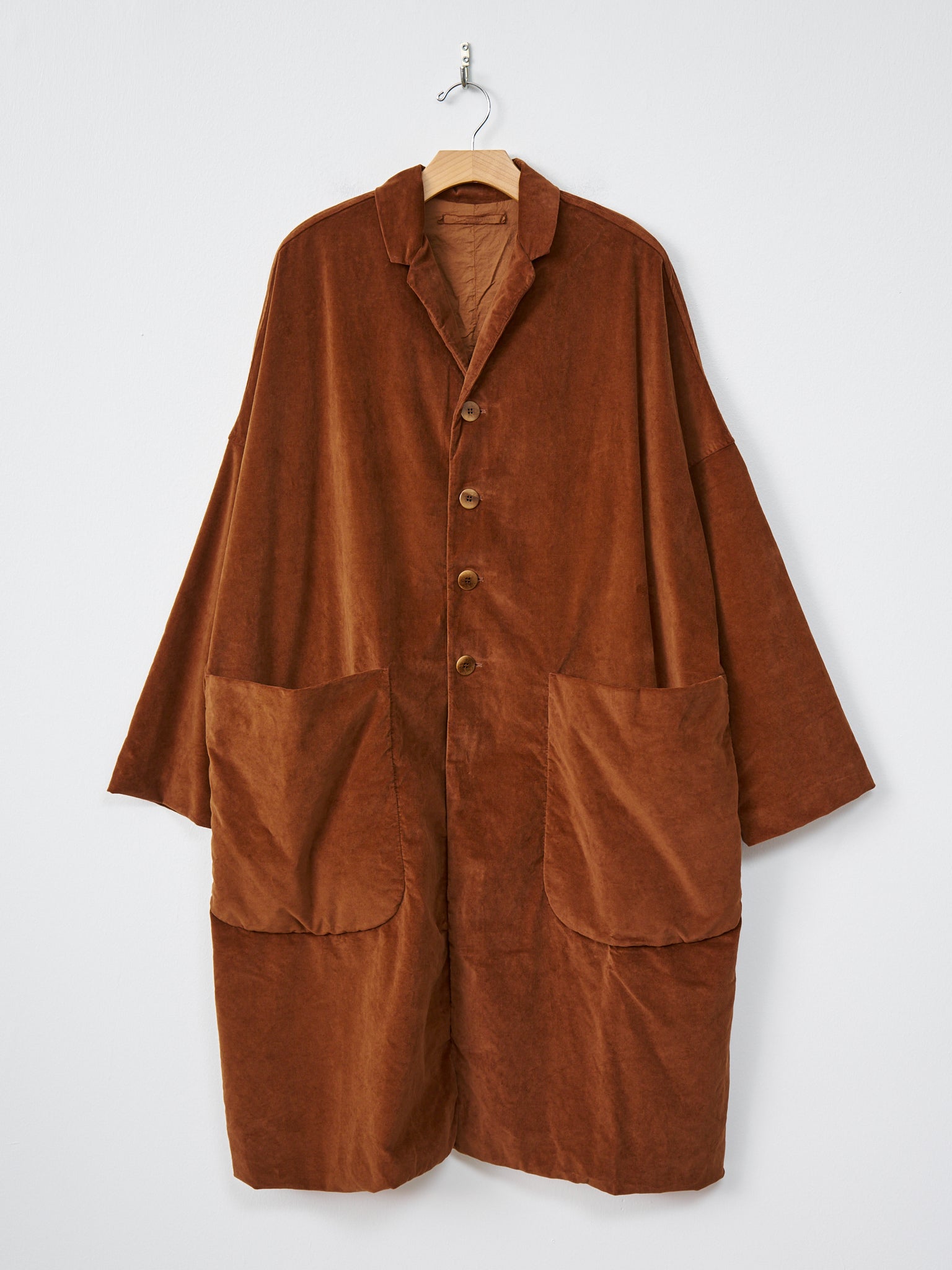 Velvet Loose Coat - Rust