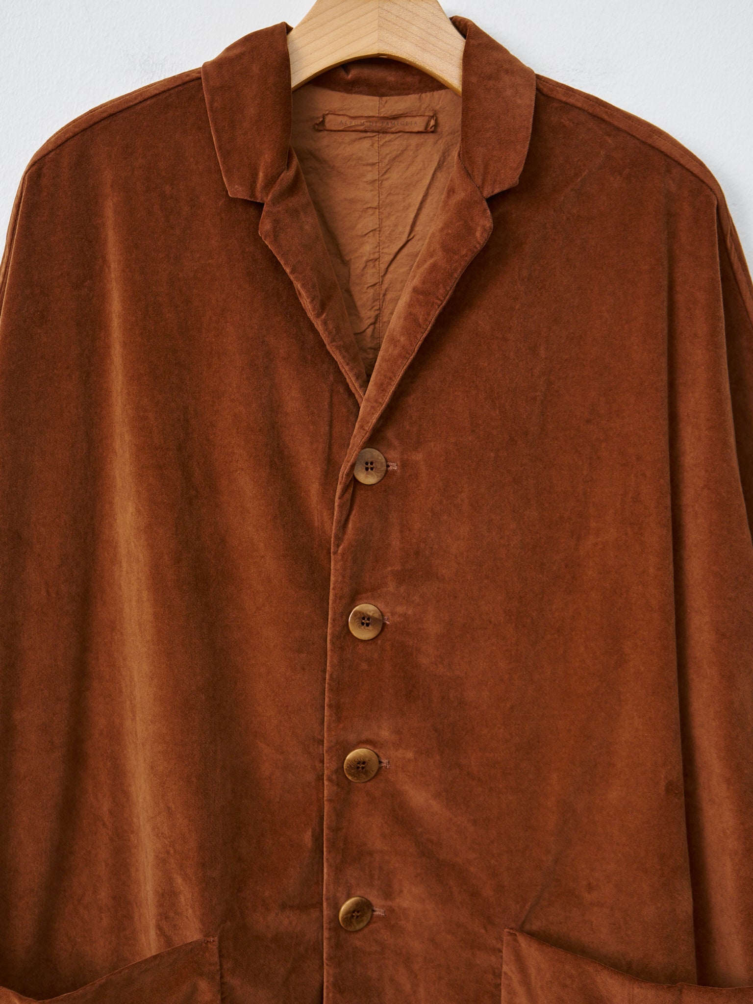 Velvet Loose Coat - Rust