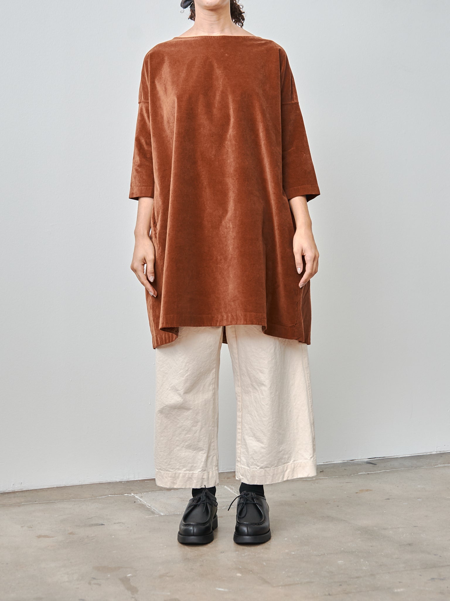 Namu Shop - Album di Famiglia Velvet Boatneck Tunic - Rust