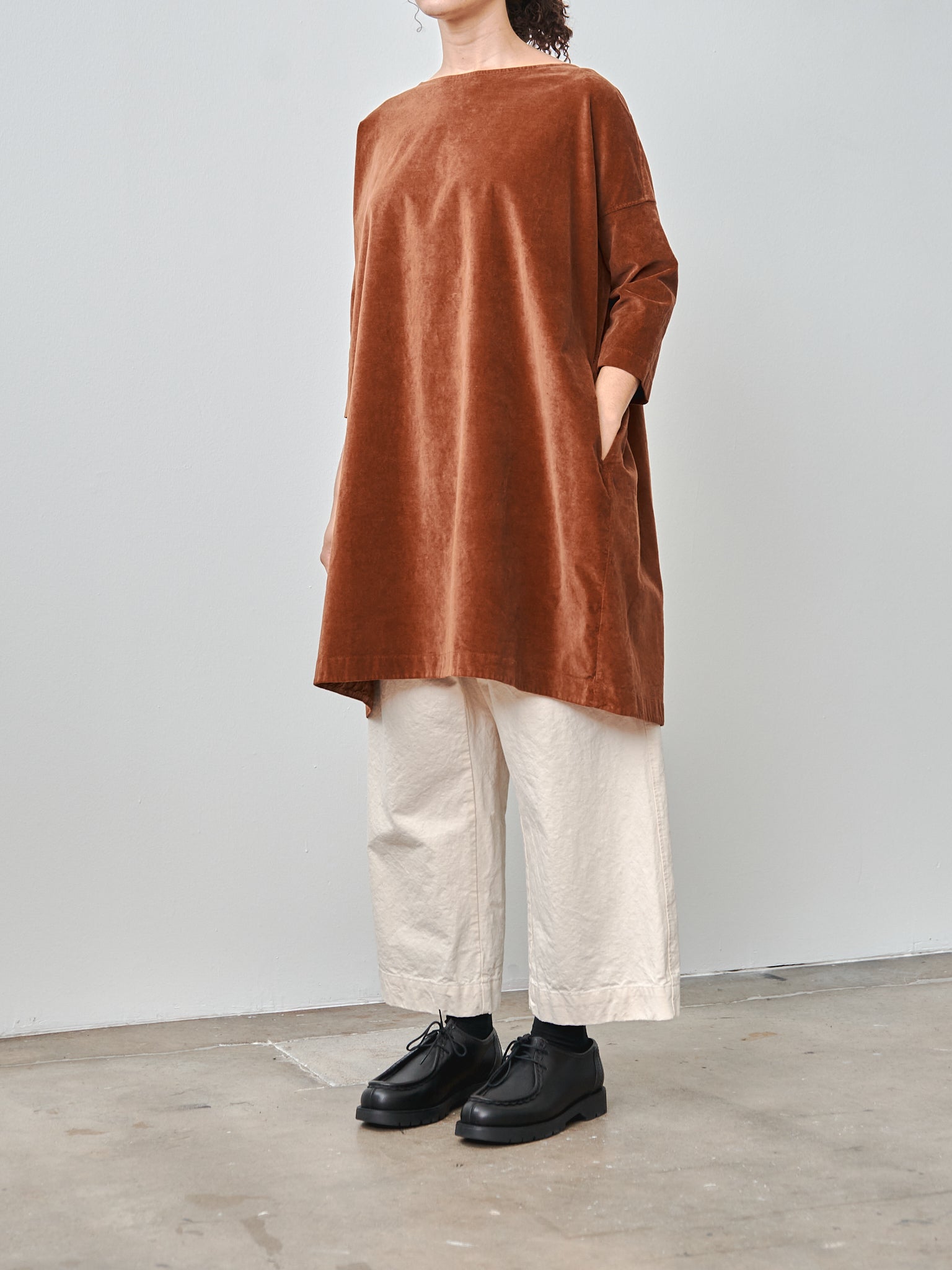 Namu Shop - Album di Famiglia Velvet Boatneck Tunic - Rust