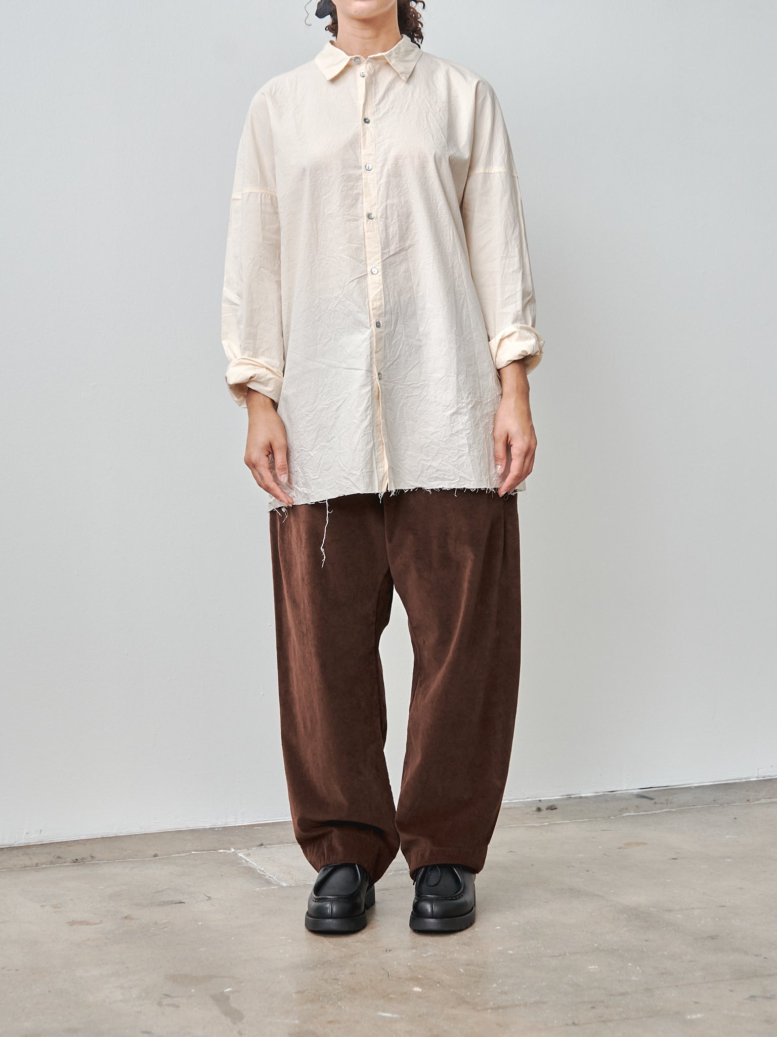 Namu Shop - Album di Famiglia Wrinkled Unisex Collar Shirt - Natural