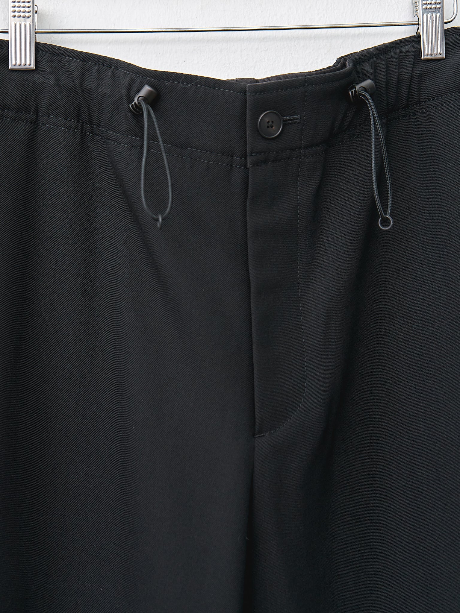 Namu Shop - Aton Back Satin Wool Utility Pants - Black