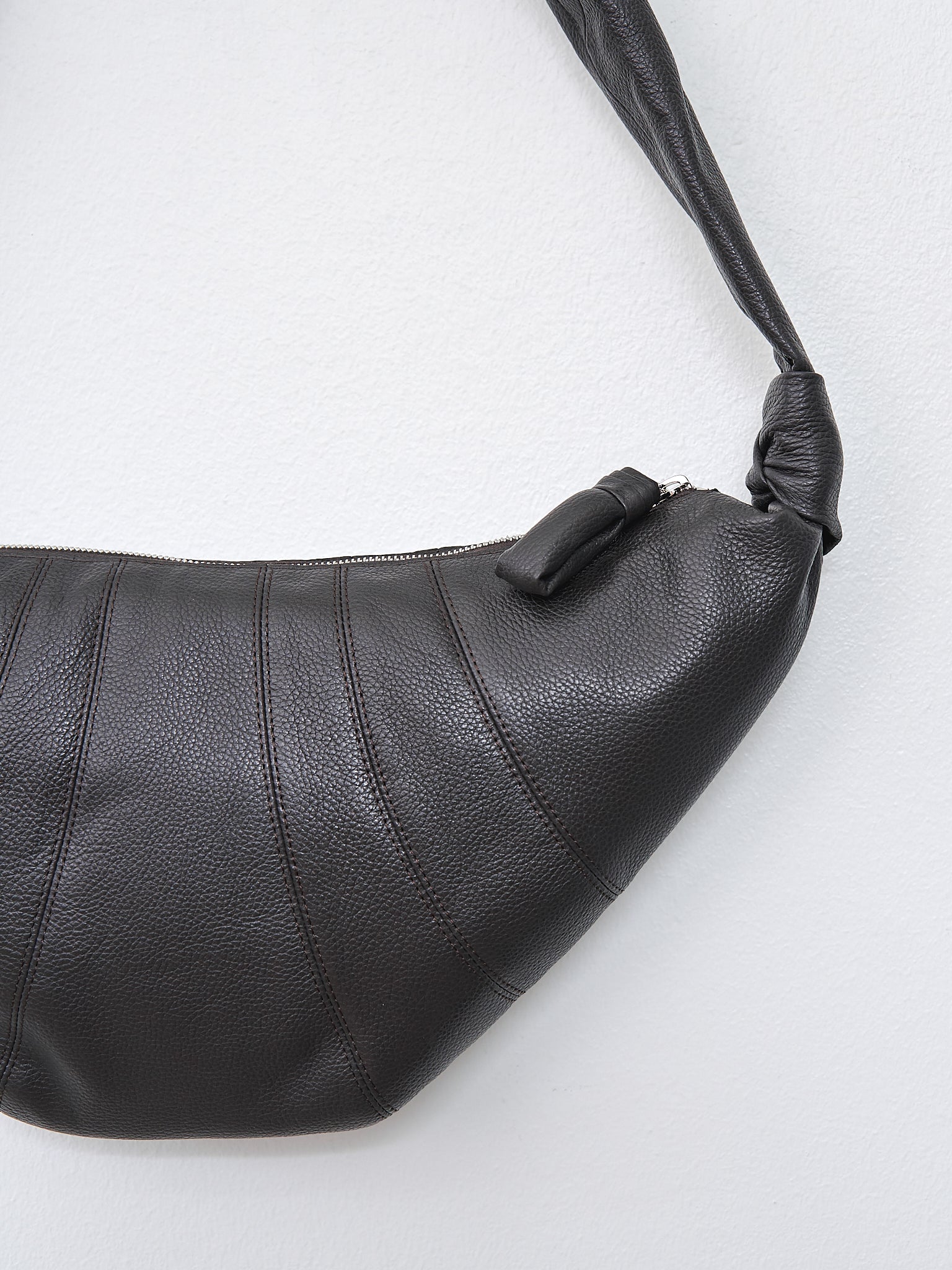 Medium Croissant Bag - Dark Chocolate (grained leather)