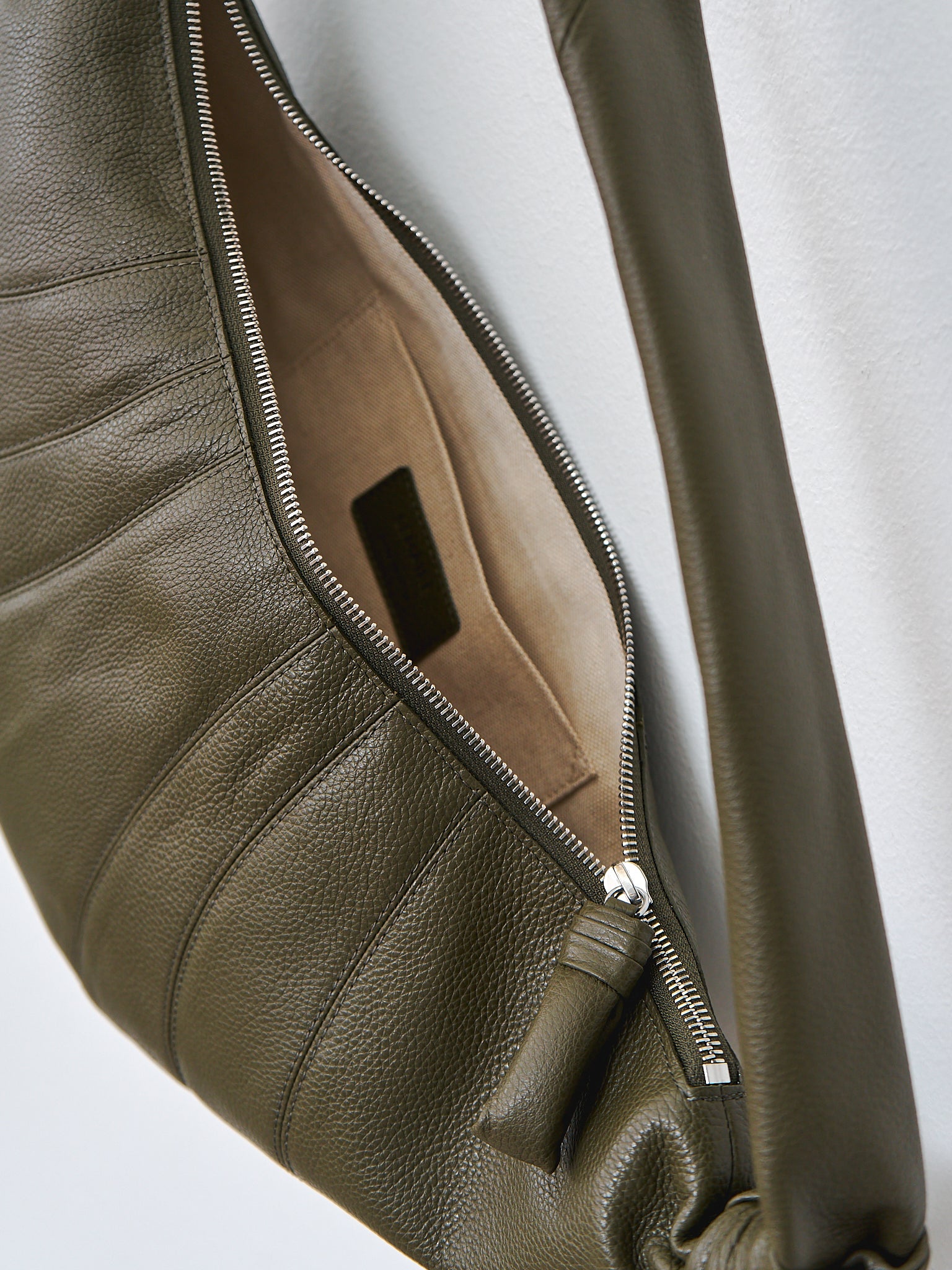 Medium Croissant Bag - Dark Moss (grained leather)