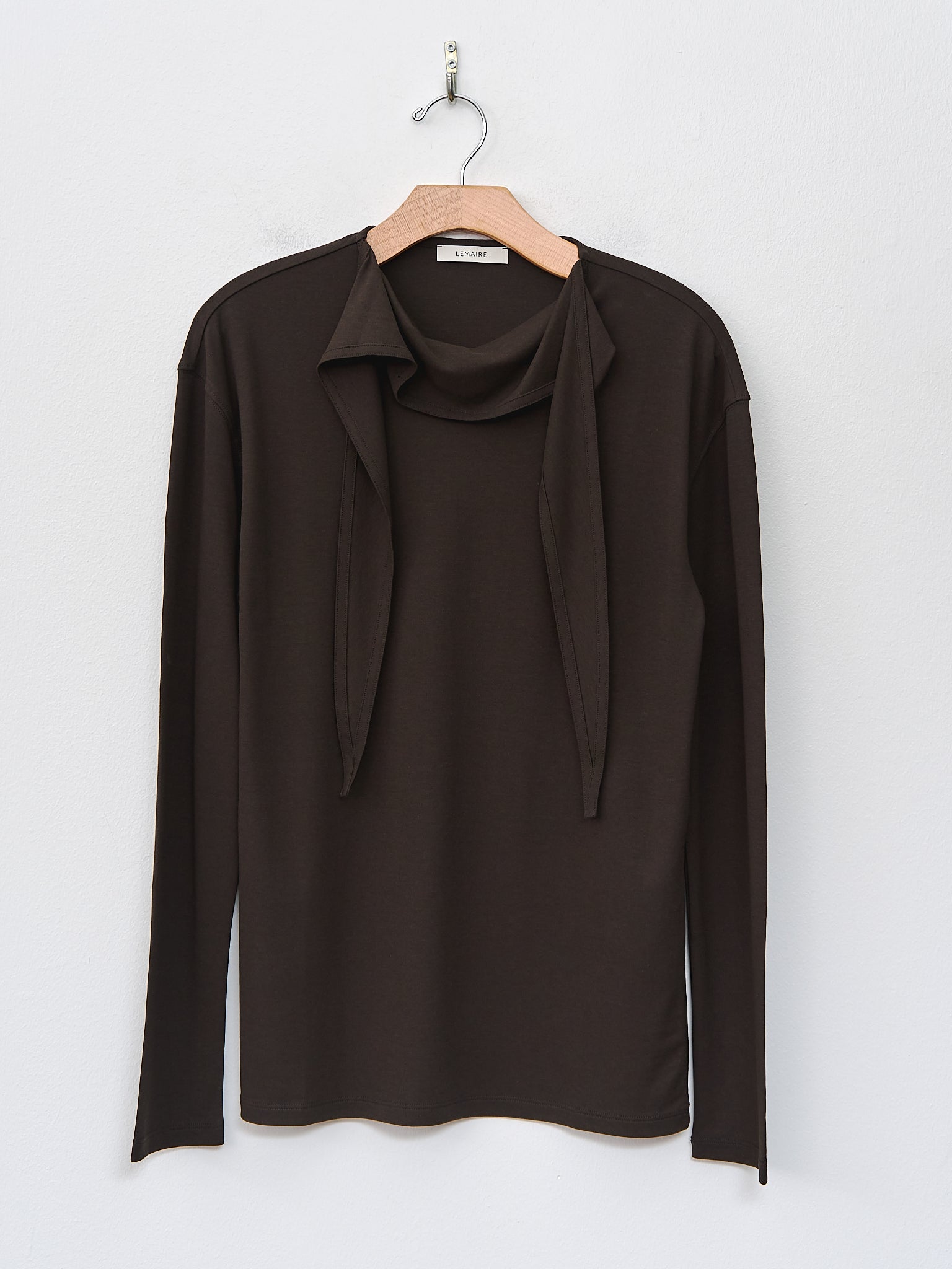 Namu Shop - Lemaire Long Sleeve Foulard Top - Dark Espresso