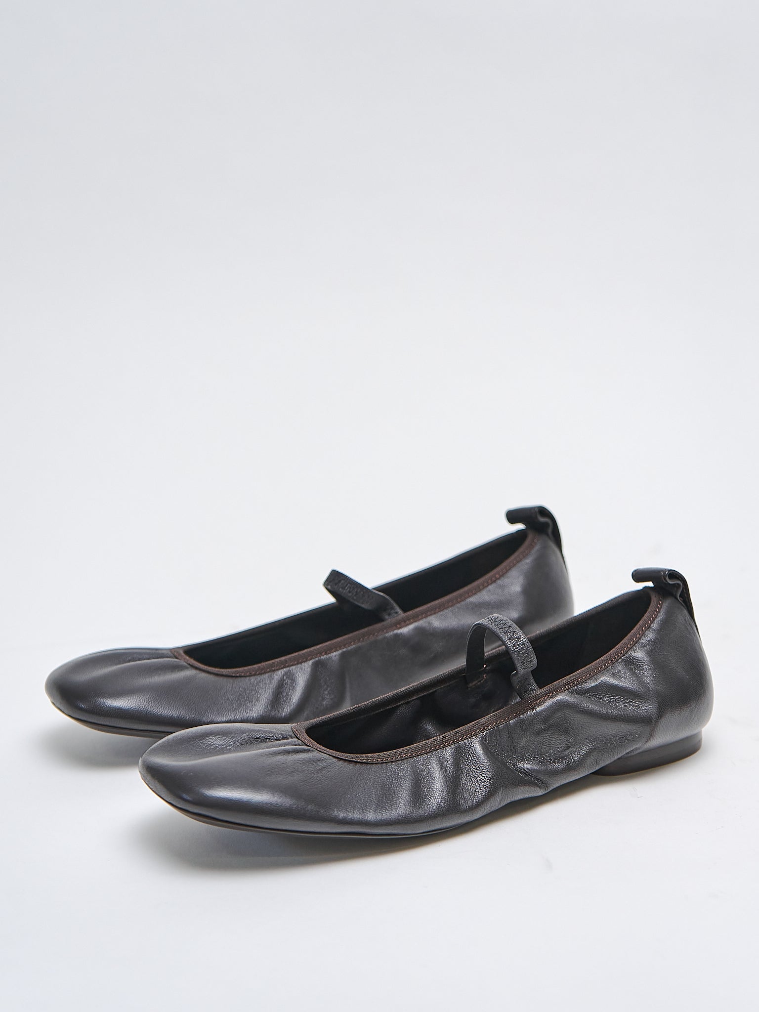 Square Flat Ballerina - Dark Chocolate