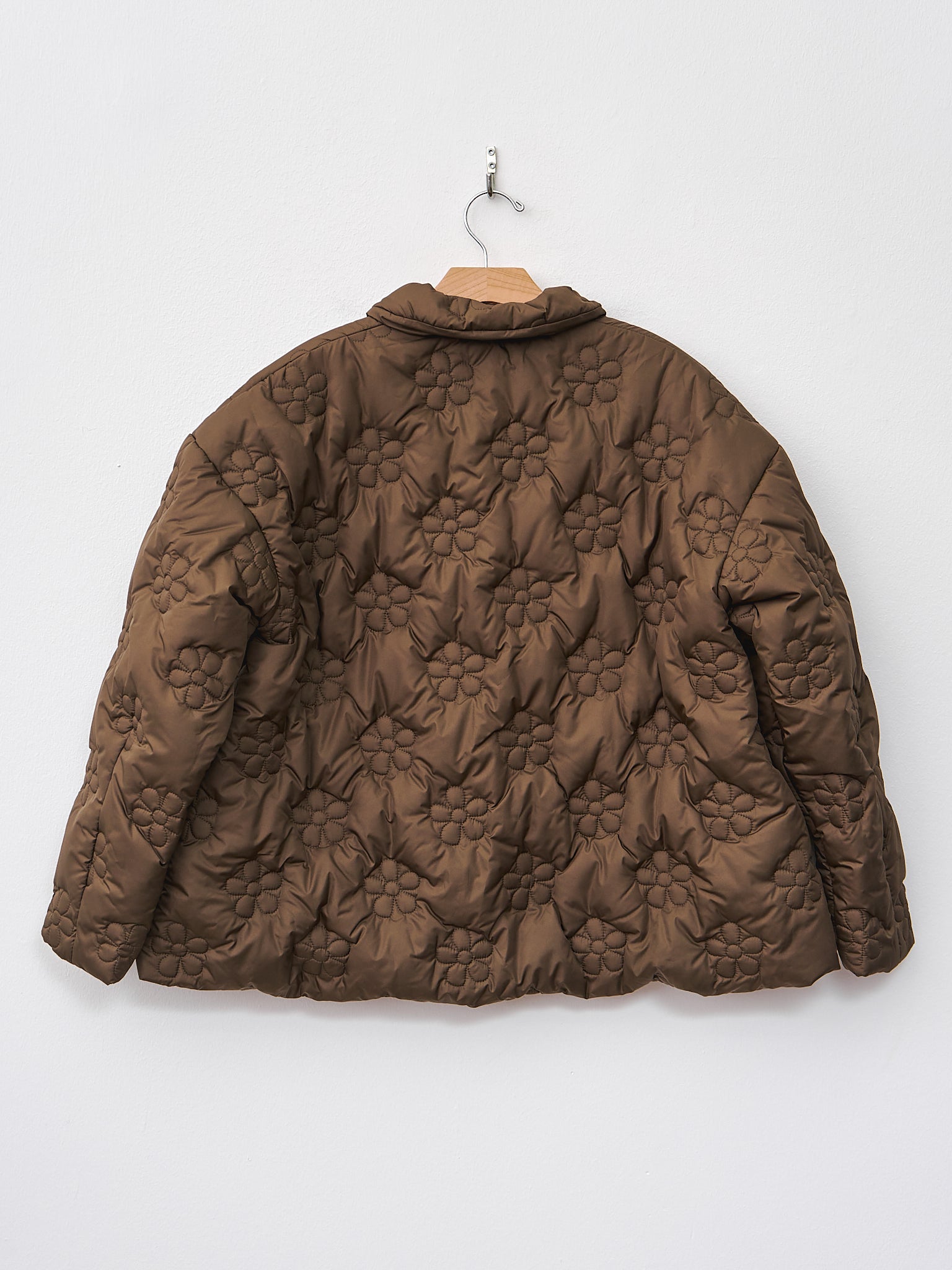 Namu Shop - Eleph Flower Puff Short Jacket - Brown