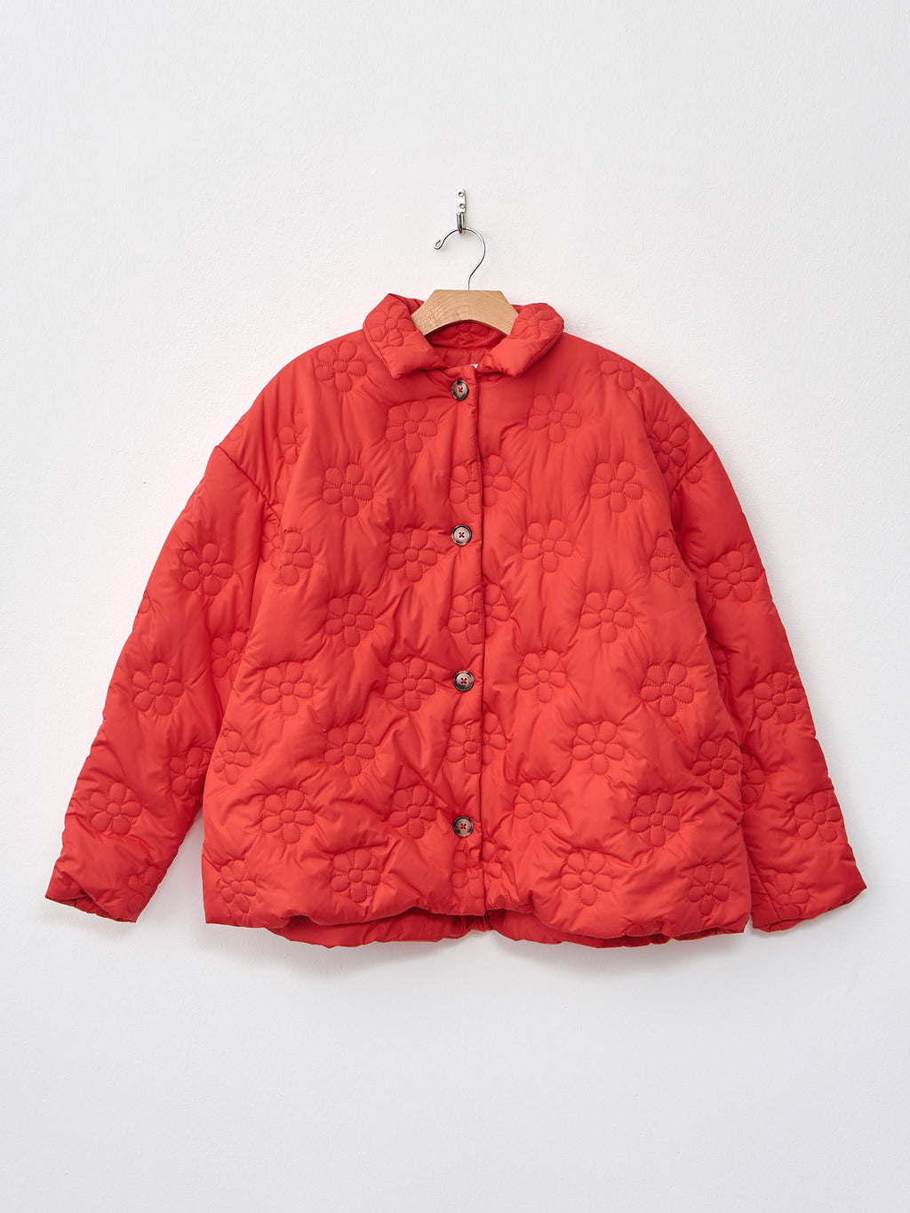 Namu Shop - Eleph Flower Puff Short Jacket - Red