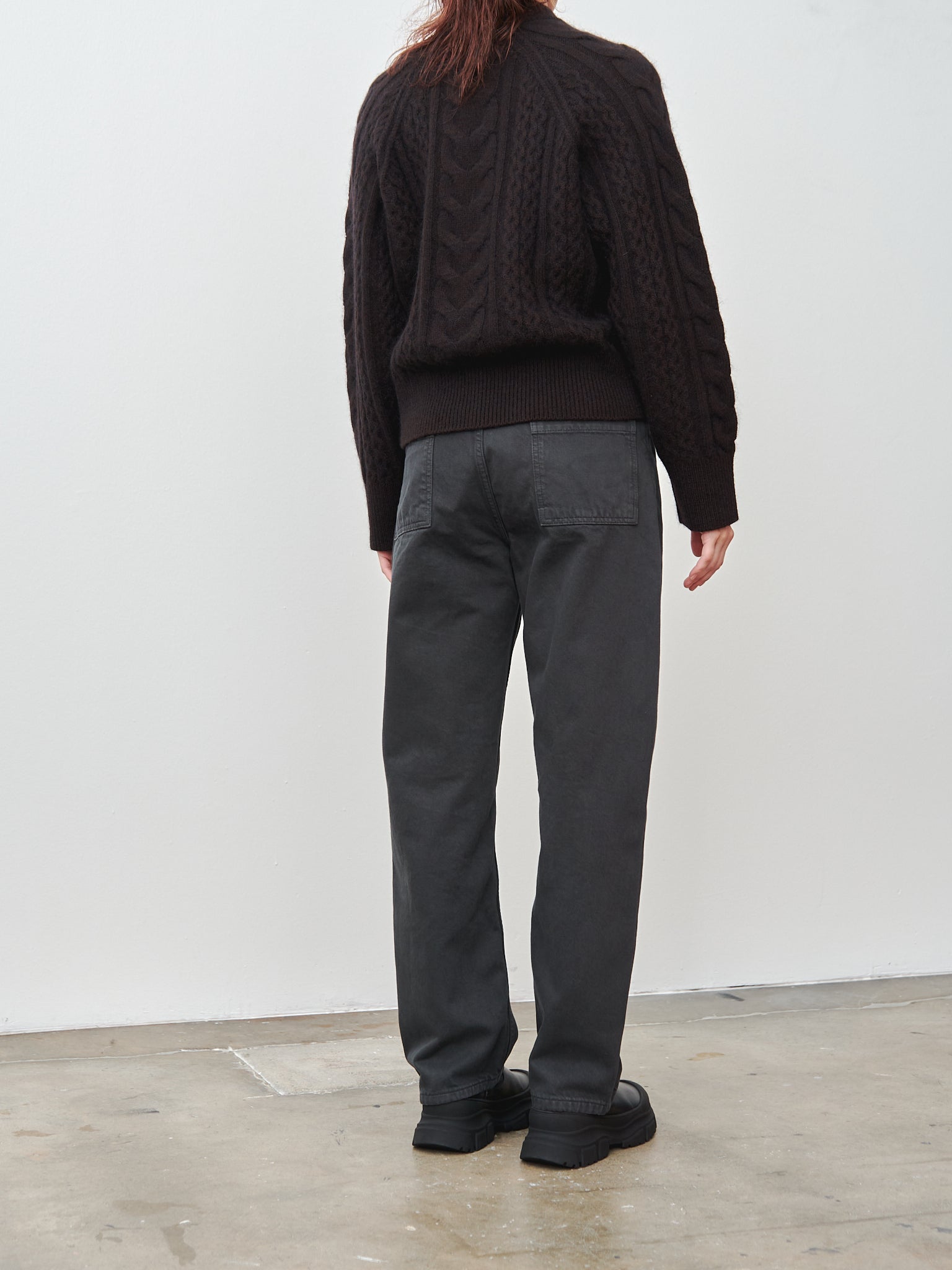 Namu Shop - Studio Nicholson Molve Cable Knit- Espresso