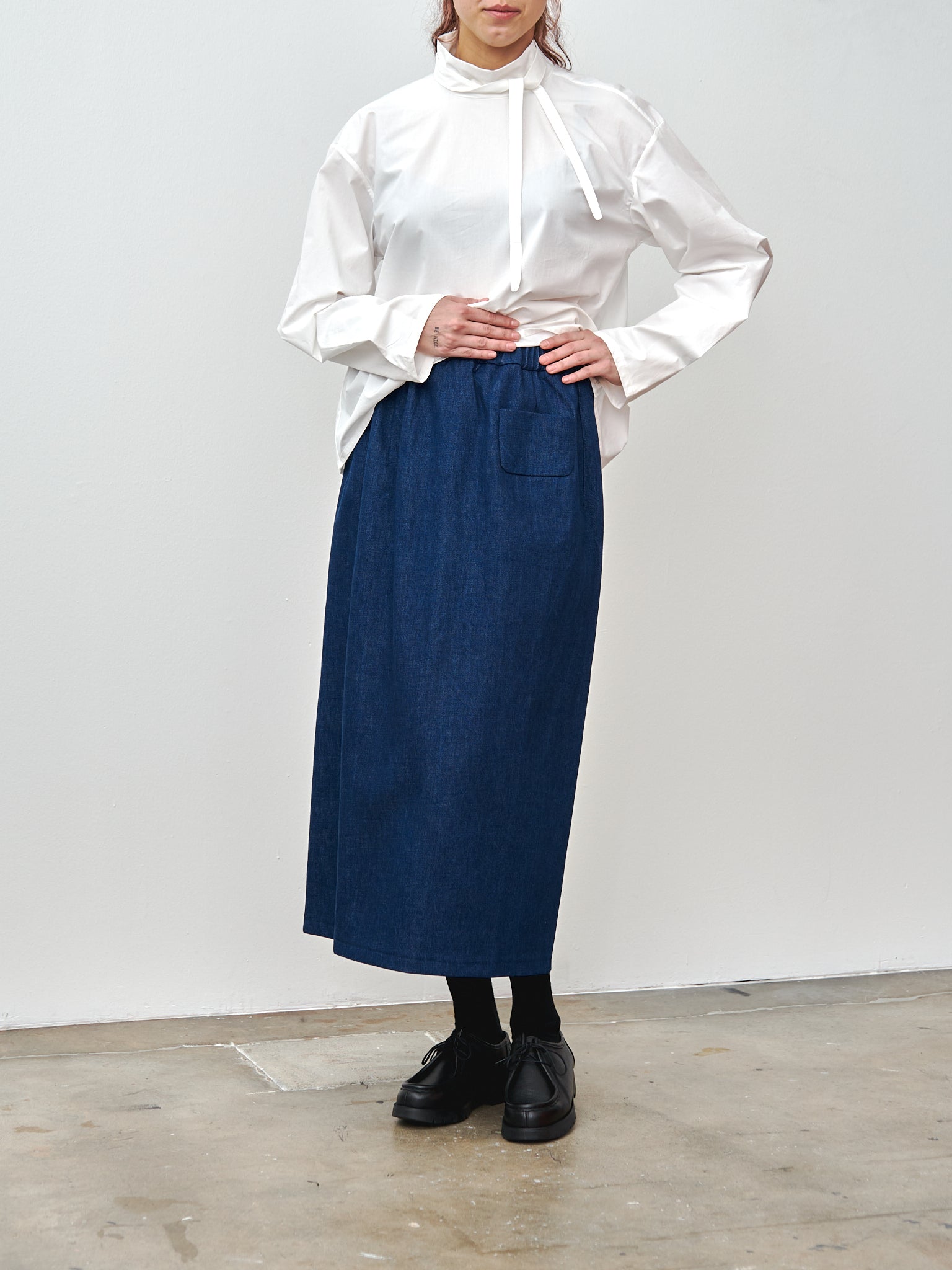 Namu Shop - Eleph Simple Skirt - Blue Denim