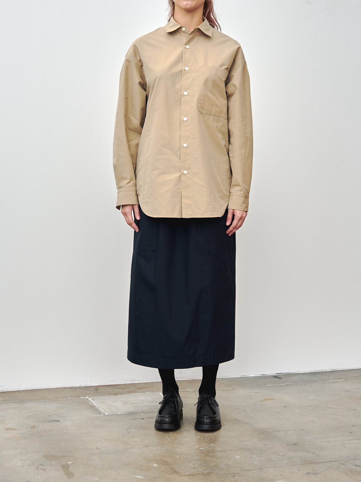 Namu Shop - Nicholson & Nicholson Cherry Skirt - Navy Gabardine