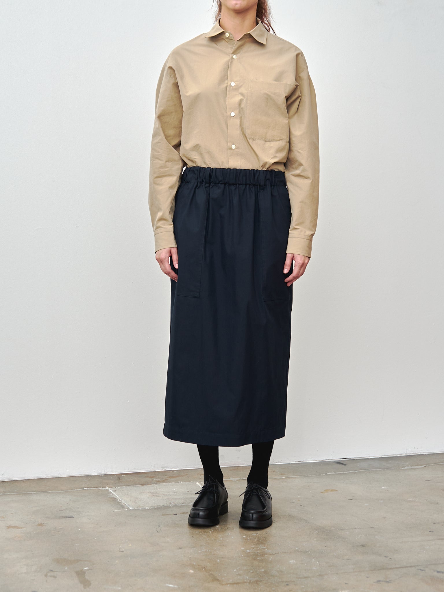 Namu Shop - Nicholson & Nicholson Cherry Skirt - Navy Gabardine