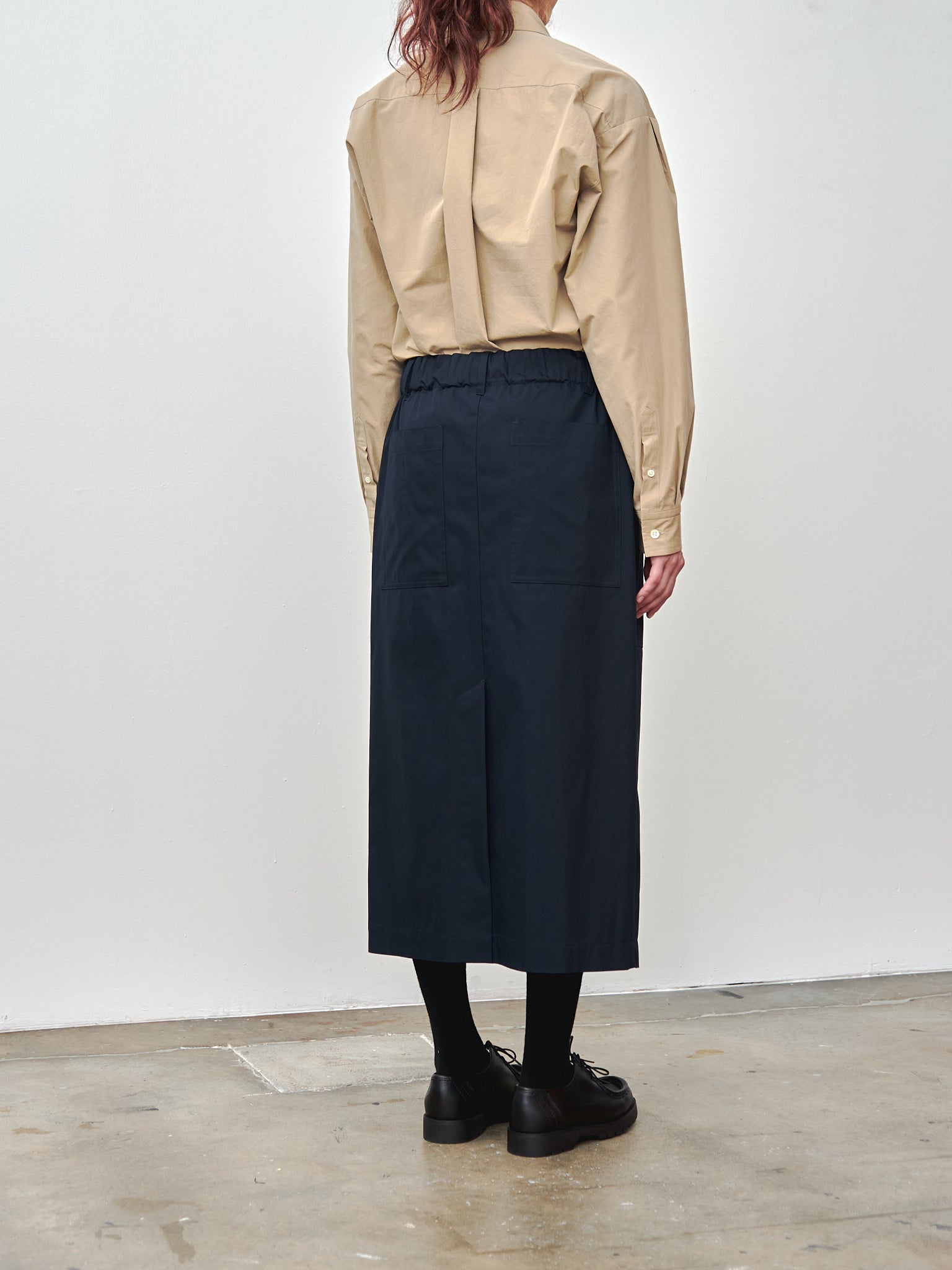 Namu Shop - Nicholson & Nicholson Cherry Skirt - Navy Gabardine