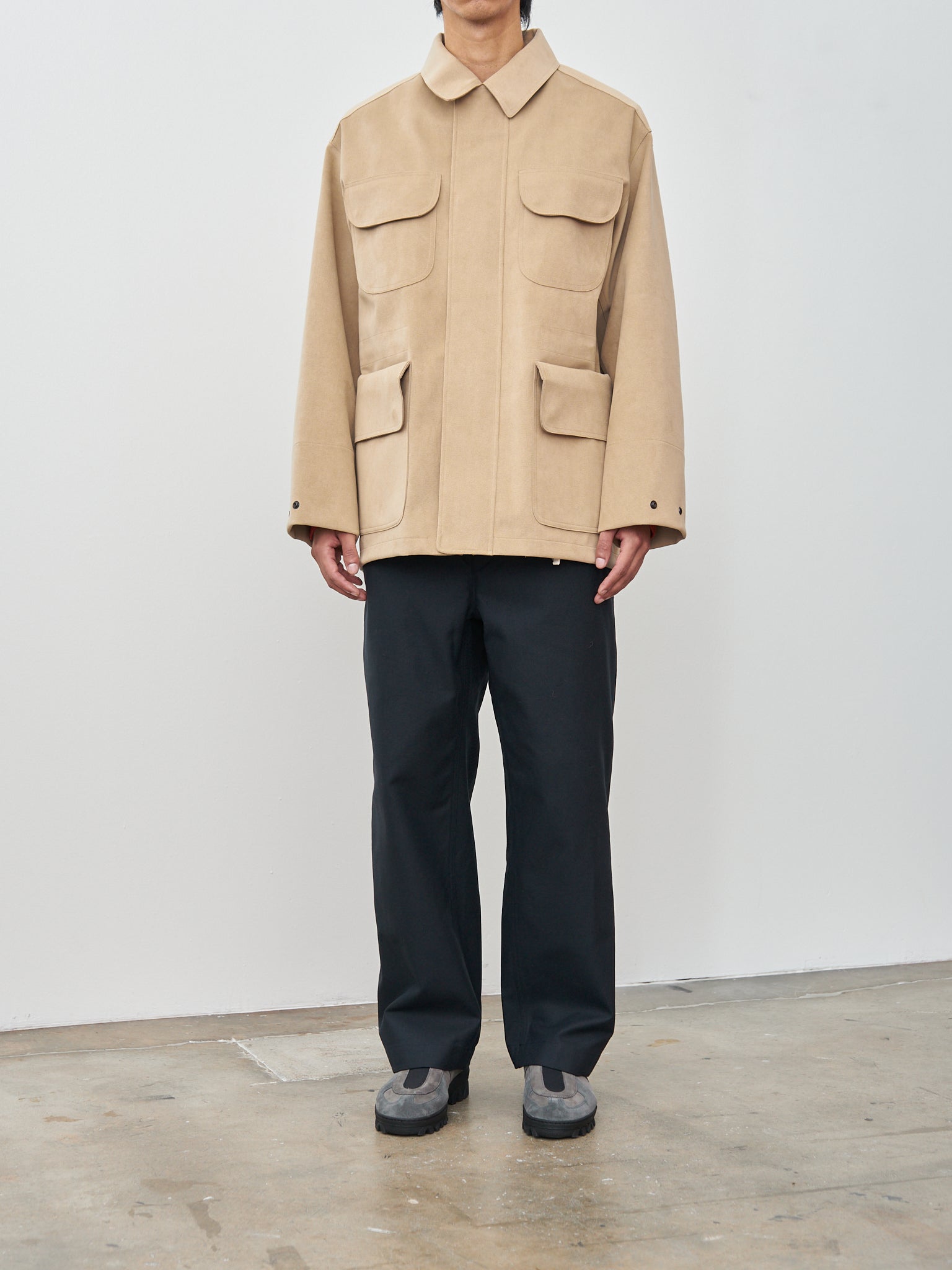 Ultra Double Cloth Suede Field Jacket - Beige