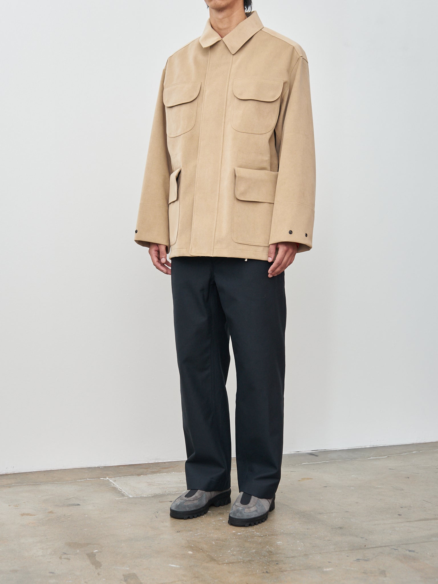 Ultra Double Cloth Suede Field Jacket - Beige