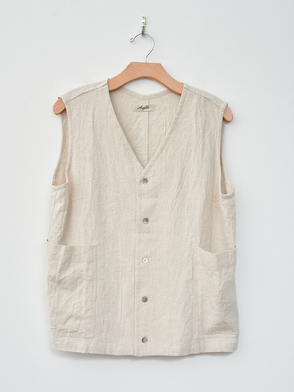 Namu Shop - Ichi Antiquites Linen Vintage Vest - Natural