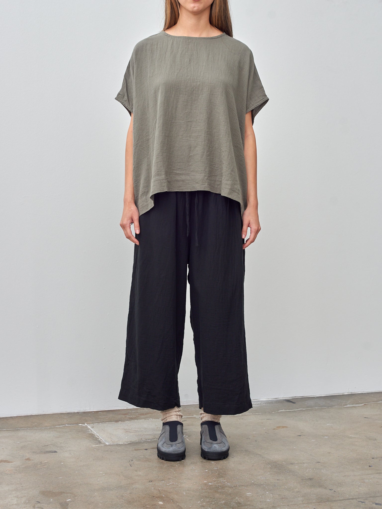 Namu Shop - Ichi Antiquites Azumadaki Viyella Pants - Black