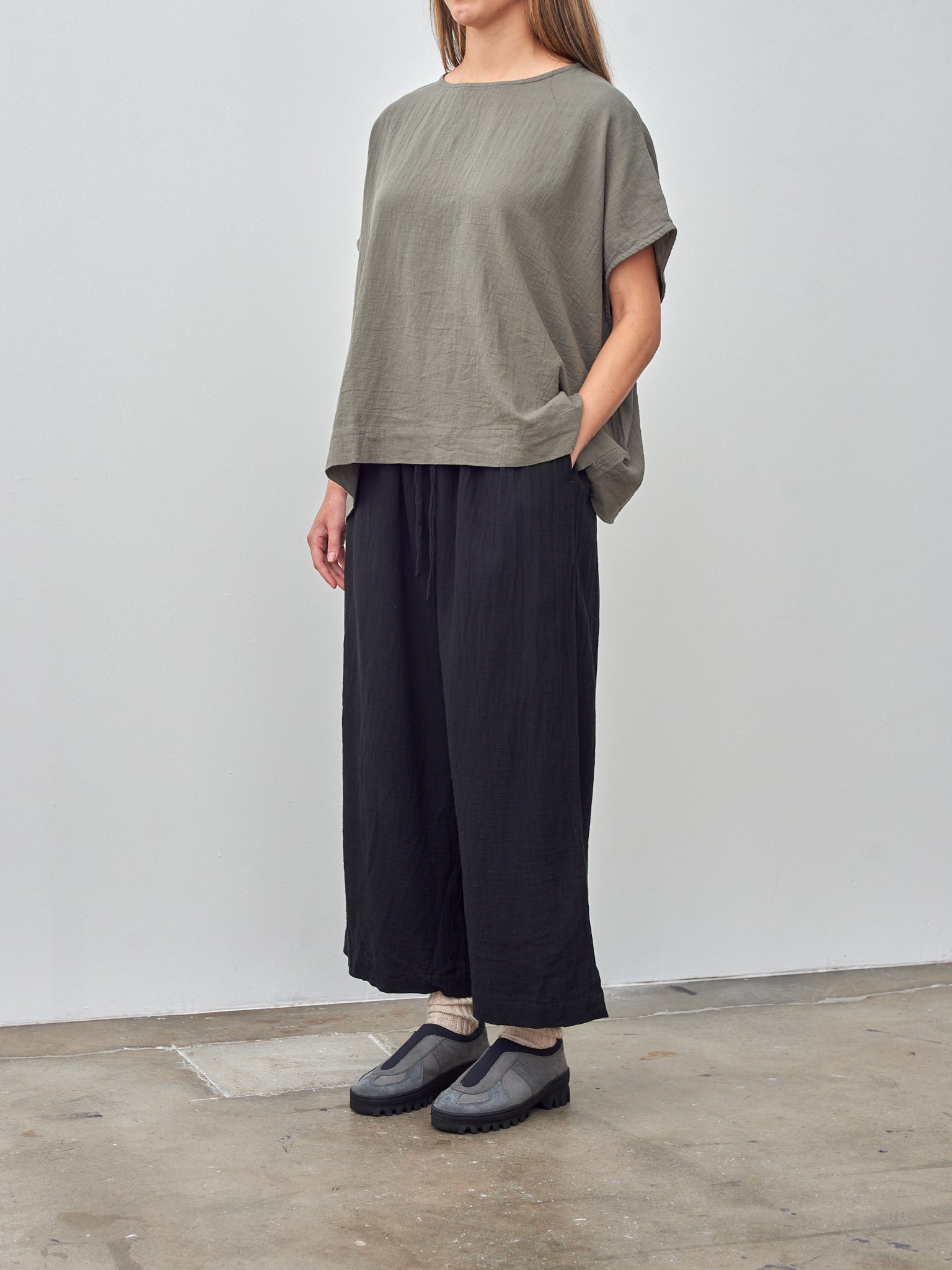 Namu Shop - Ichi Antiquites Azumadaki Viyella Pants - Black