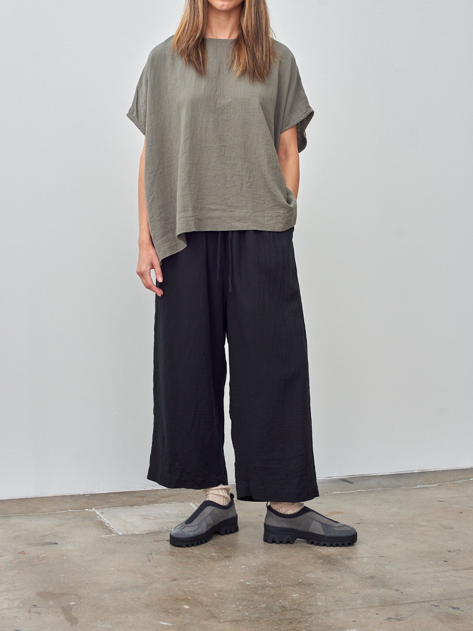 Namu Shop - Ichi Antiquites Azumadaki Viyella Pants - Black