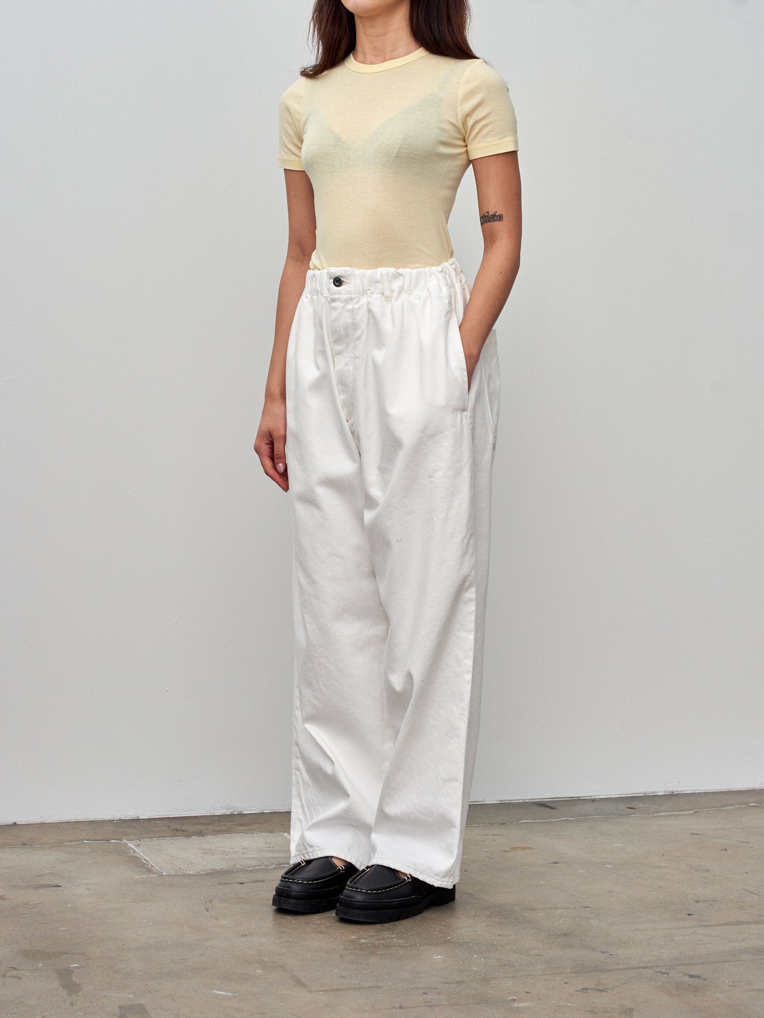 Namu Shop - Yoko Sakamoto Denim Trousers - White (One Wash)