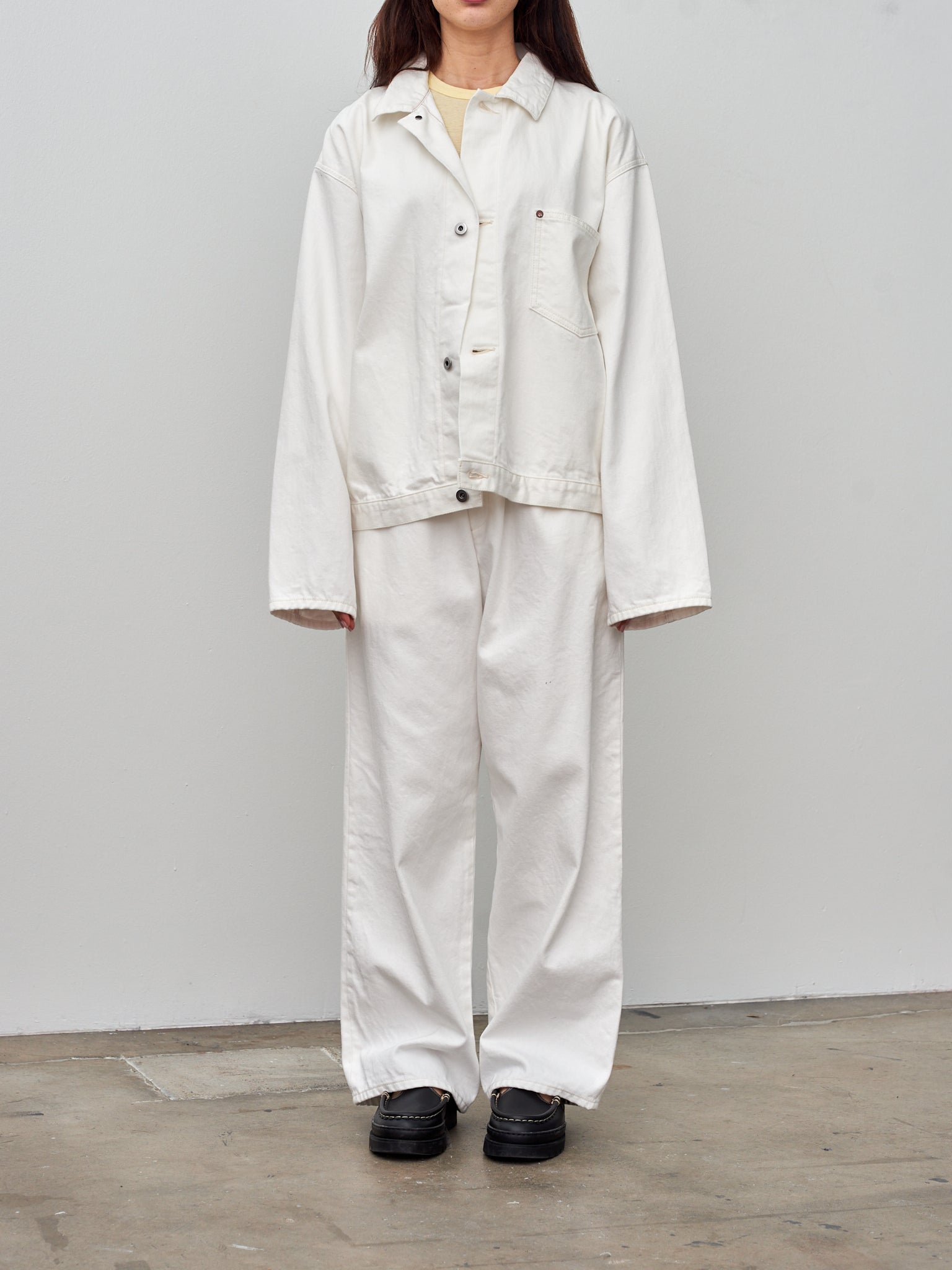 Namu Shop - Yoko Sakamoto Denim Blouse Jacket - White (One Wash)