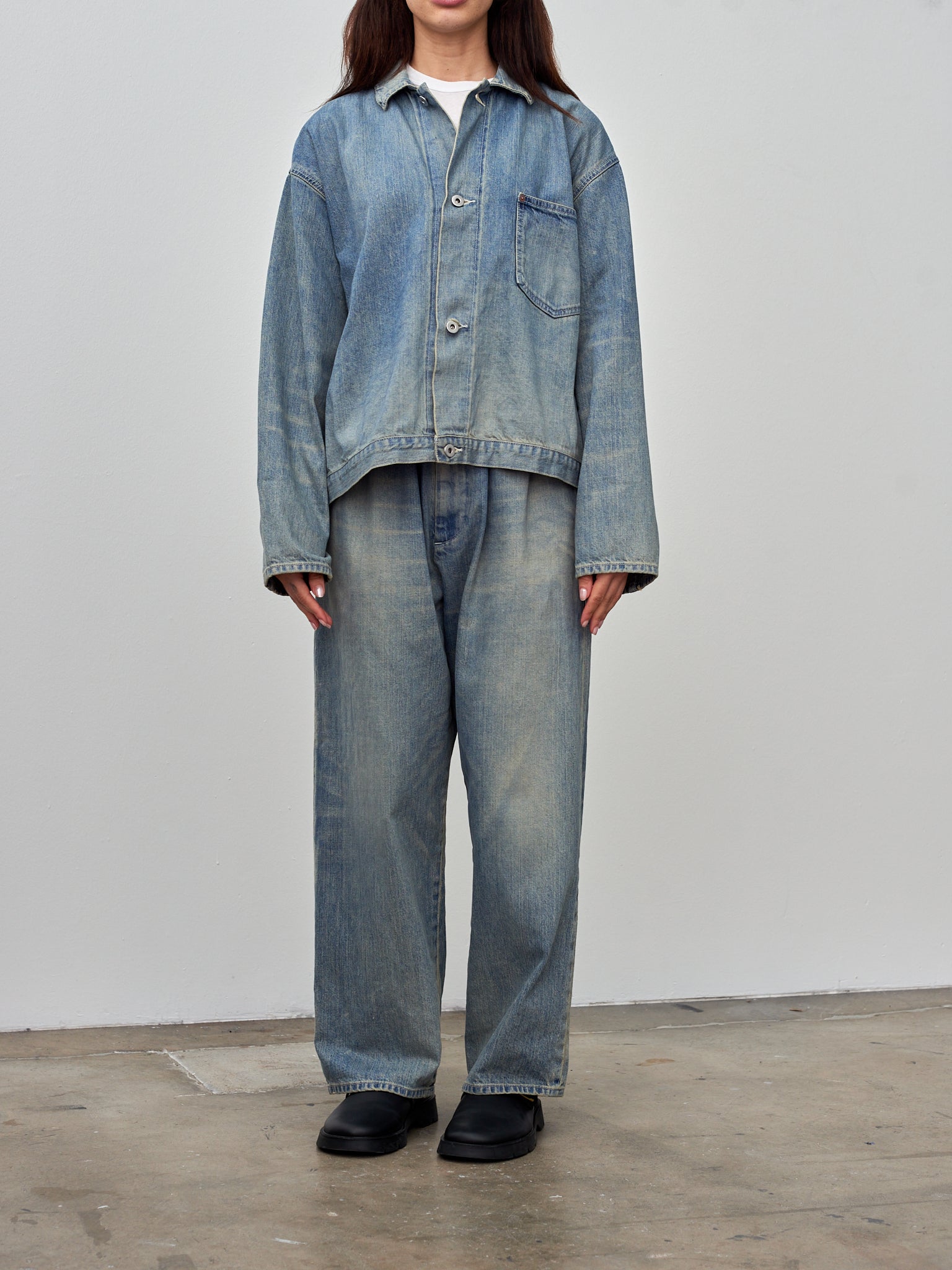 Namu Shop - Yoko Sakamoto Denim Blouse Jacket - Fade Indigo