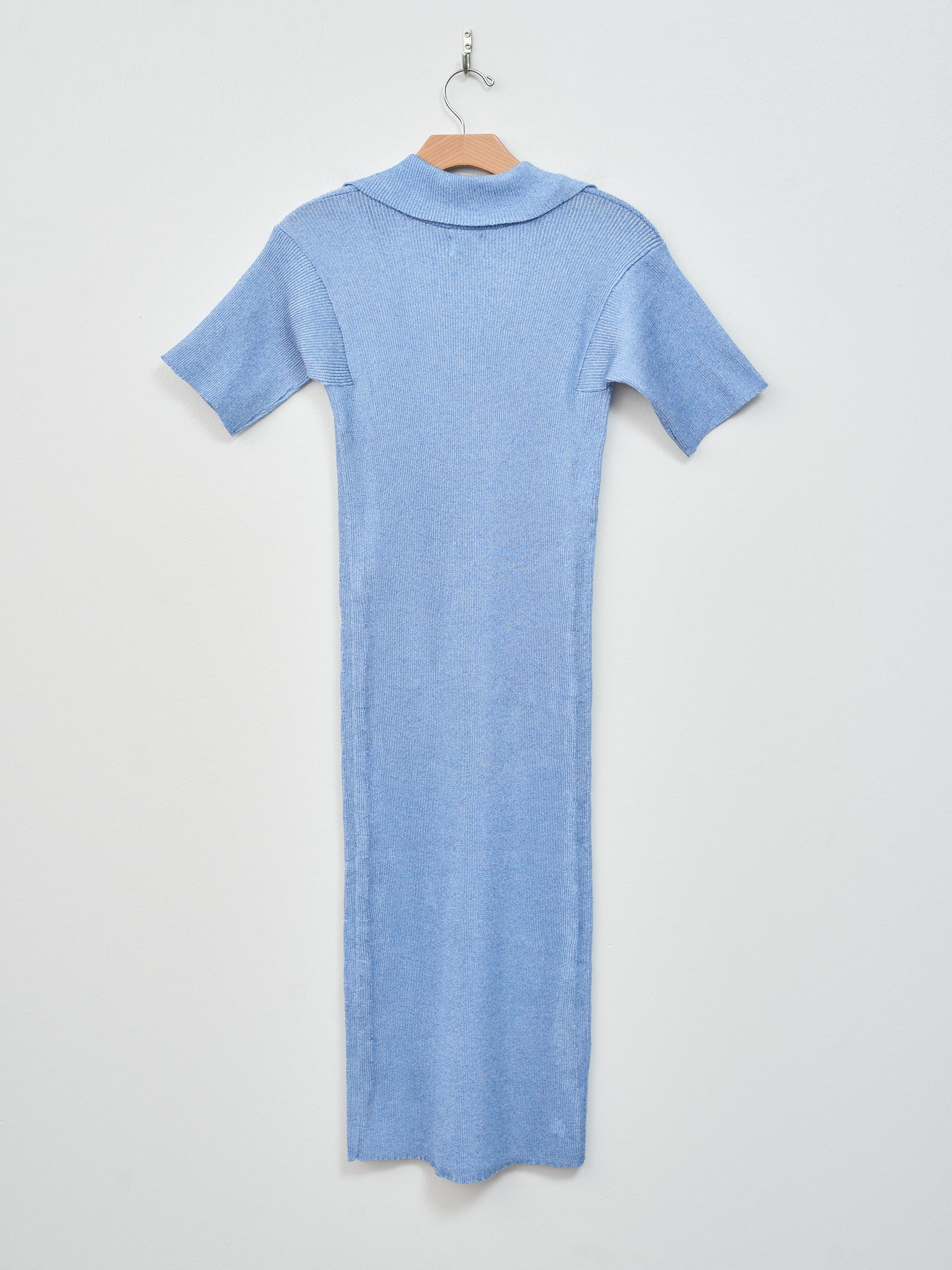 Namu Shop - Babaco Ribbed Polo Dress - Blue Melange