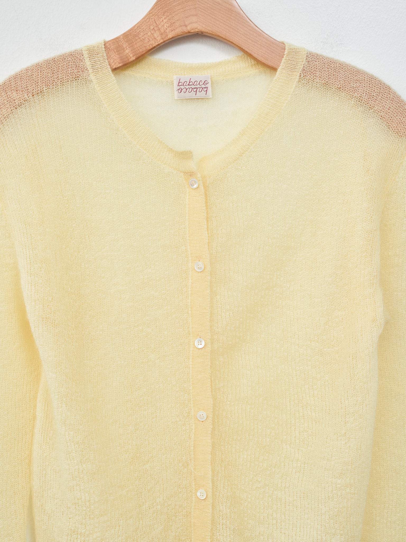 Namu Shop - Babaco Fine Mohair Silk Cardigan - Cream Yellow