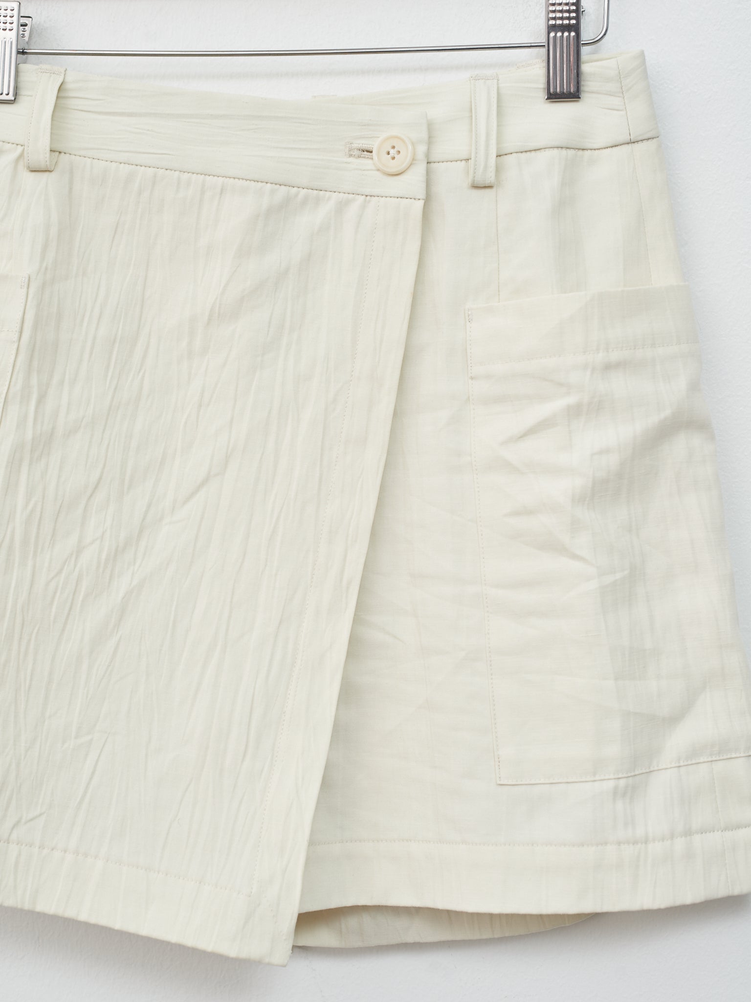 Namu Shop - Sayaka Davis Crinkled Cotton Linen Skort - Ivory