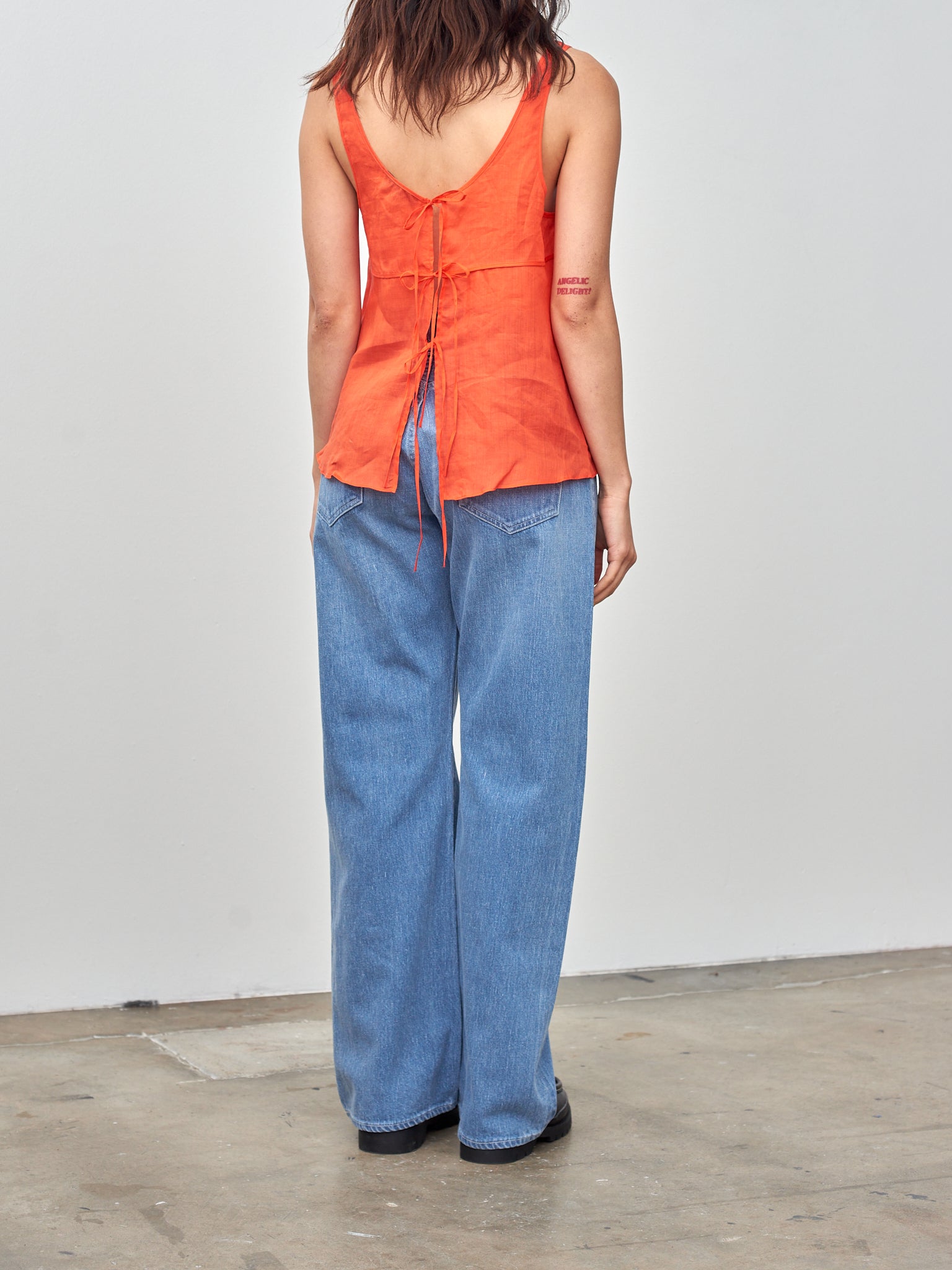 Namu Shop - Sayaka Davis Sheer Tank Top - Orange