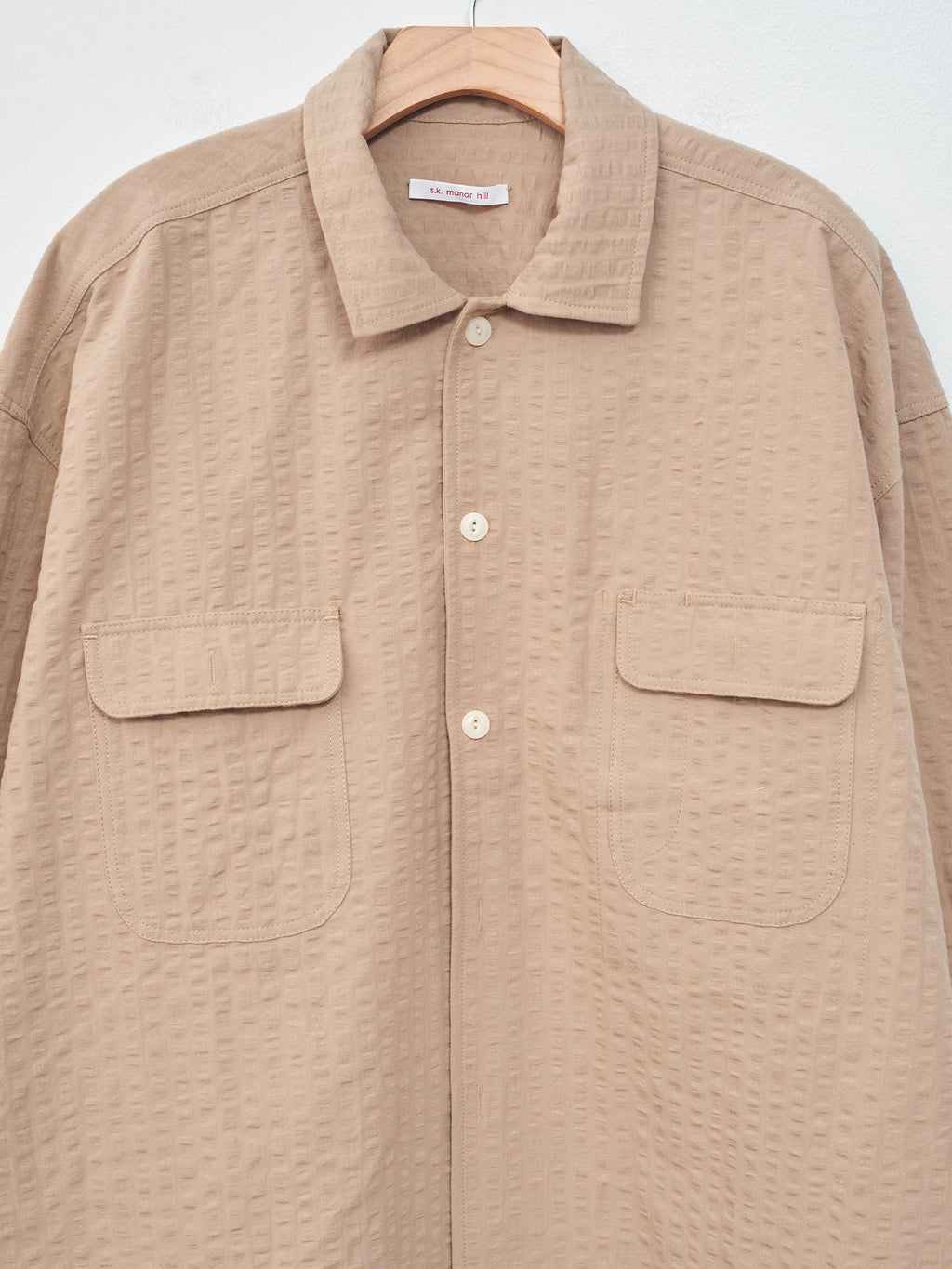 Namu Shop - S.K. Manor Hill Park Shirt Jacket - Tan Puckered Cotton