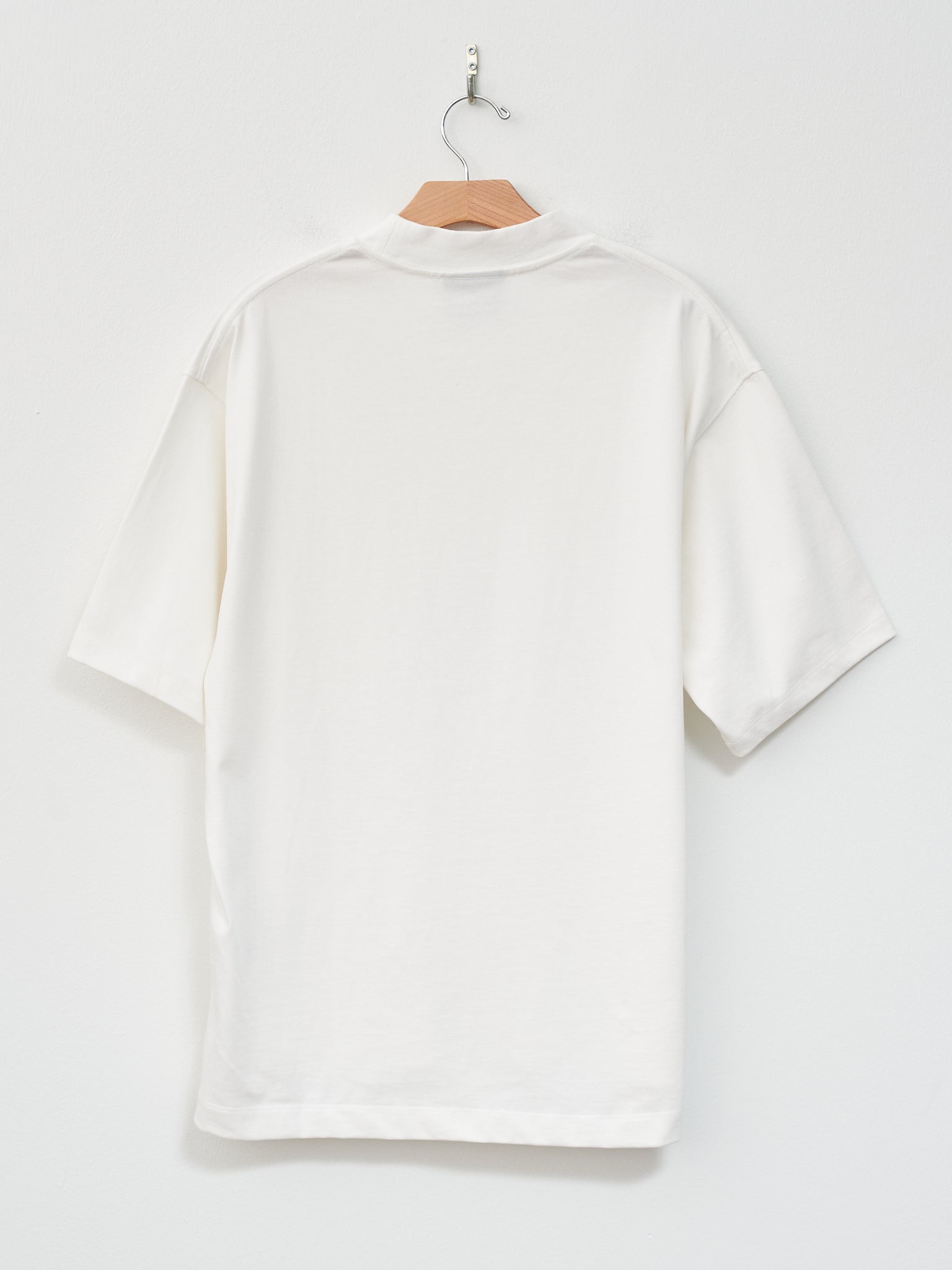 Namu Shop - Document Cotton Mock Neck Pocket T-Shirt - White