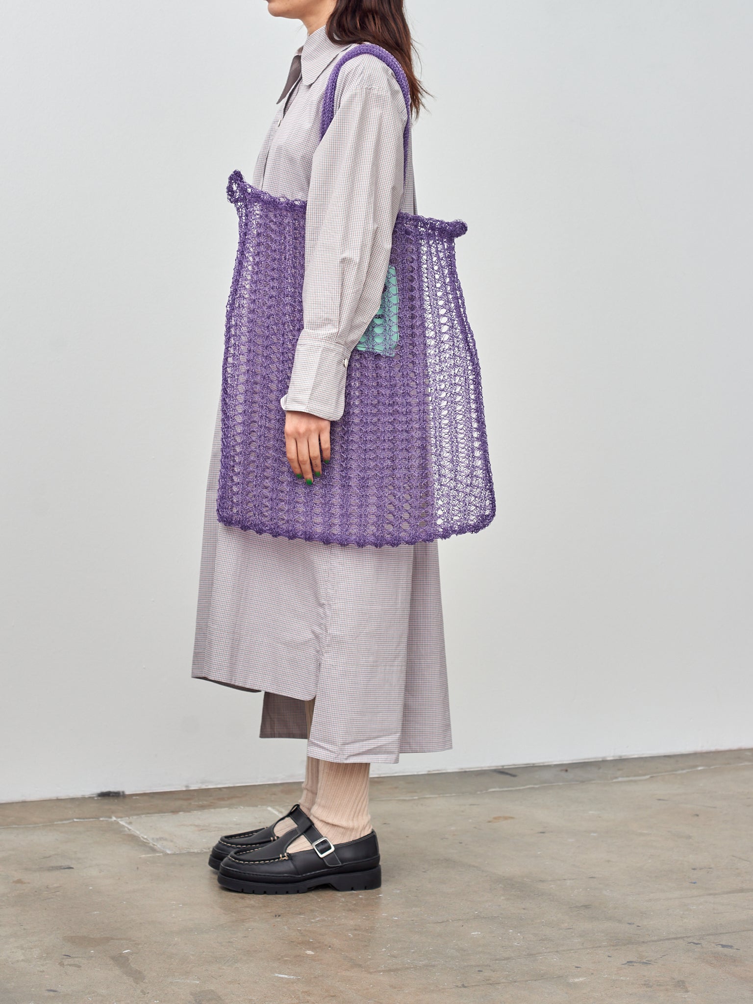 Namu Shop - Studio de Lostanges Long Collar Dress - Red x Blue Check