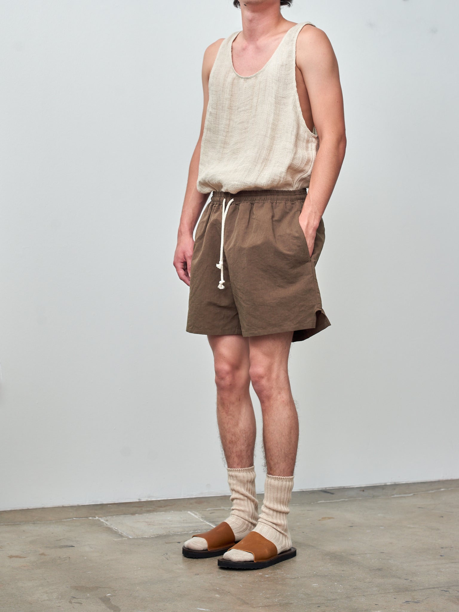 Namu Shop - S.K. Manor Hill MT Short - Brown Linen Cotton Nylon