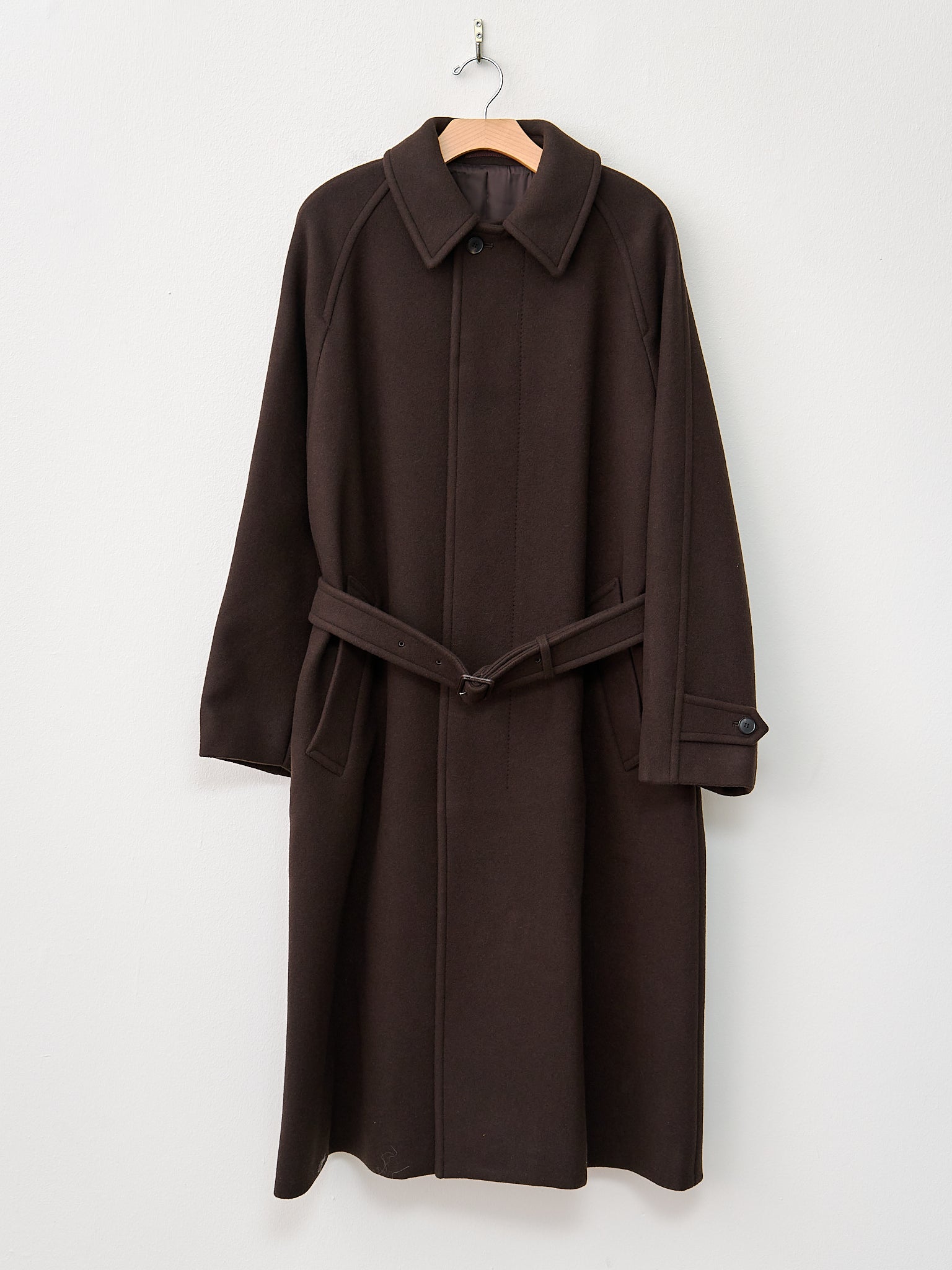 Namu Shop - Yleve Super 140's Wool Melton Coat - Brown