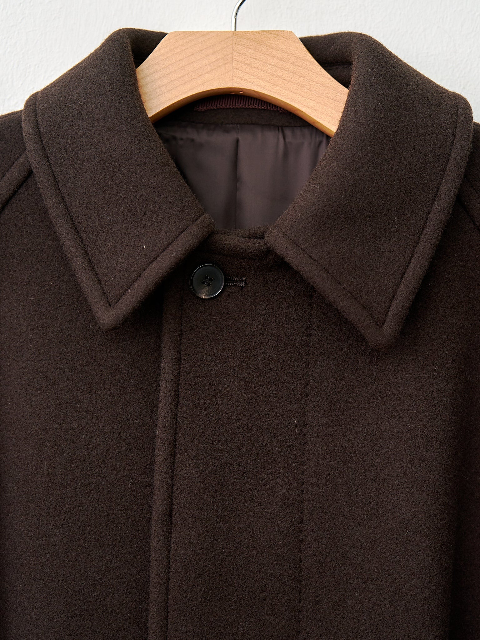 Namu Shop - Yleve Super 140's Wool Melton Coat - Brown