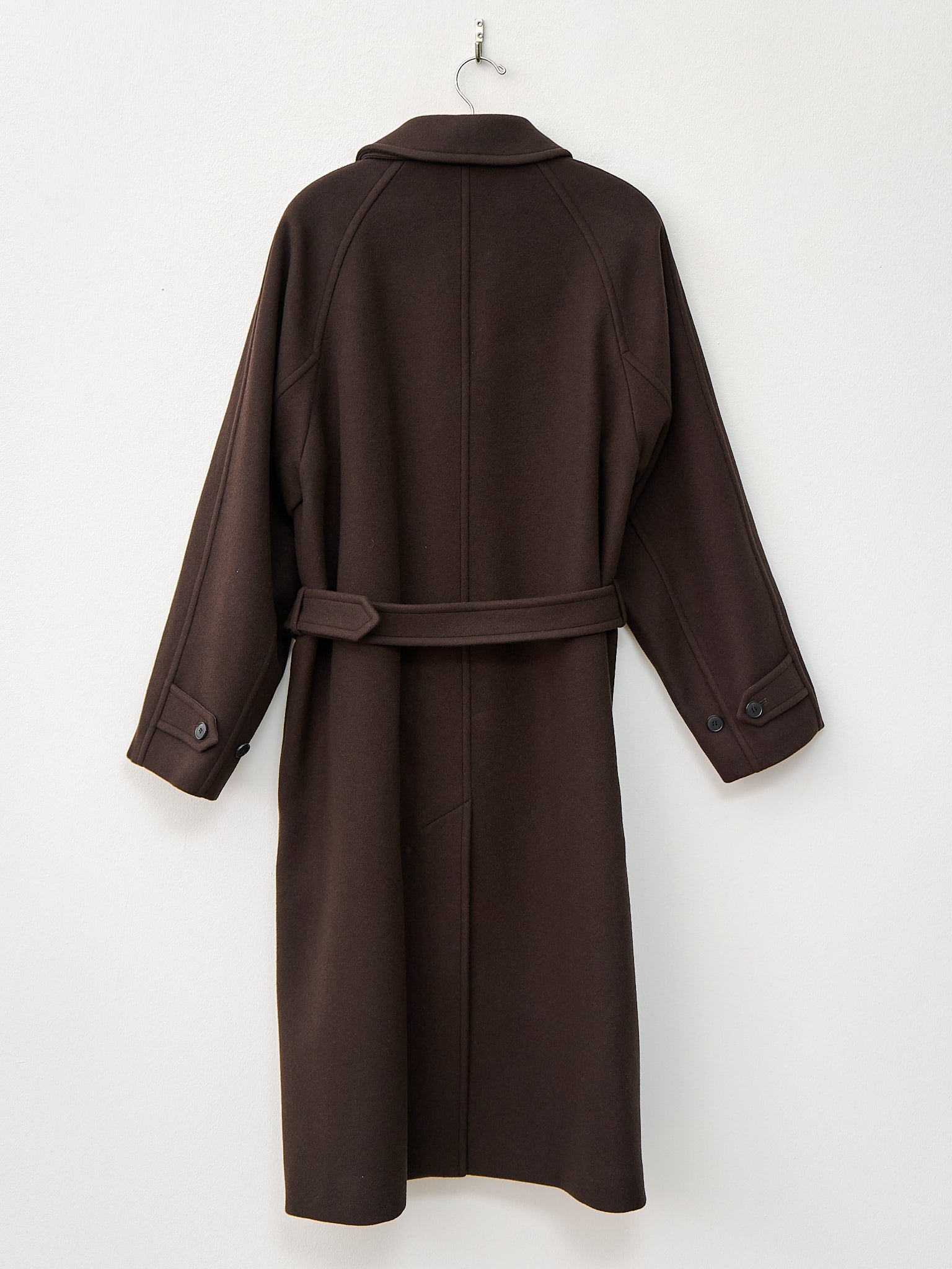 Namu Shop - Yleve Super 140's Wool Melton Coat - Brown