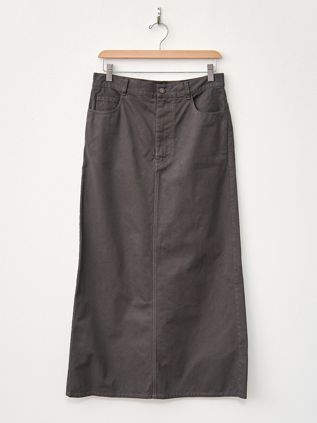 Namu Shop - Yleve Cotton Twill Garment Dye Skirt - Gray