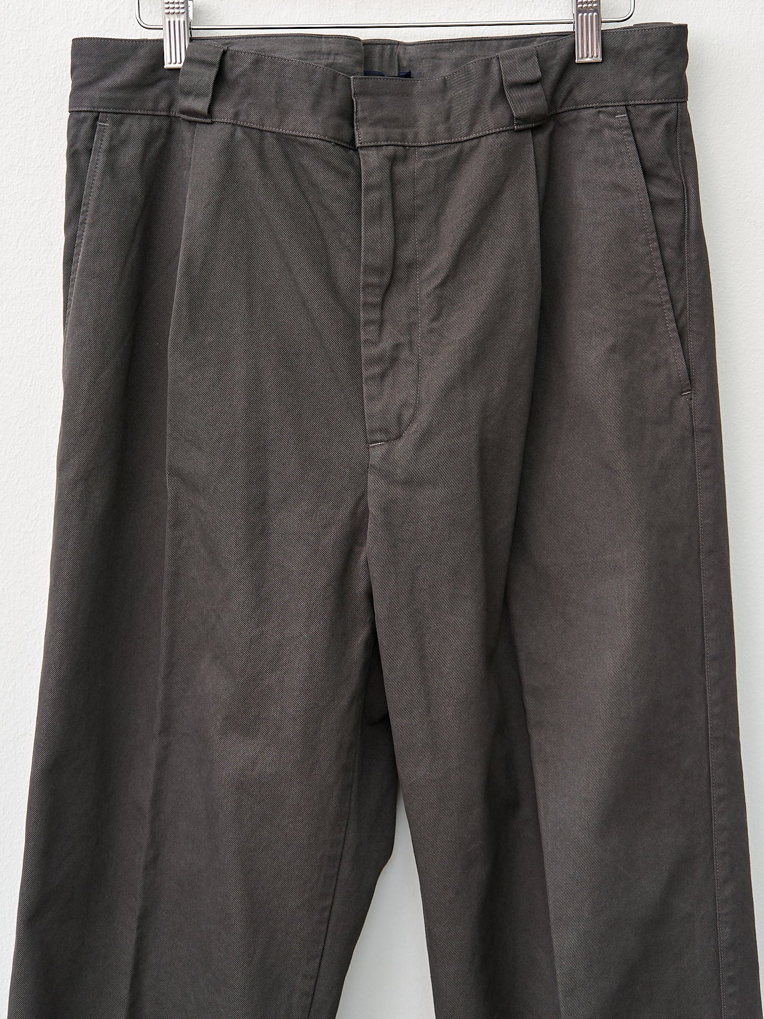 Namu Shop - Yleve Cotton Twill Garment Dye Trousers - Gray