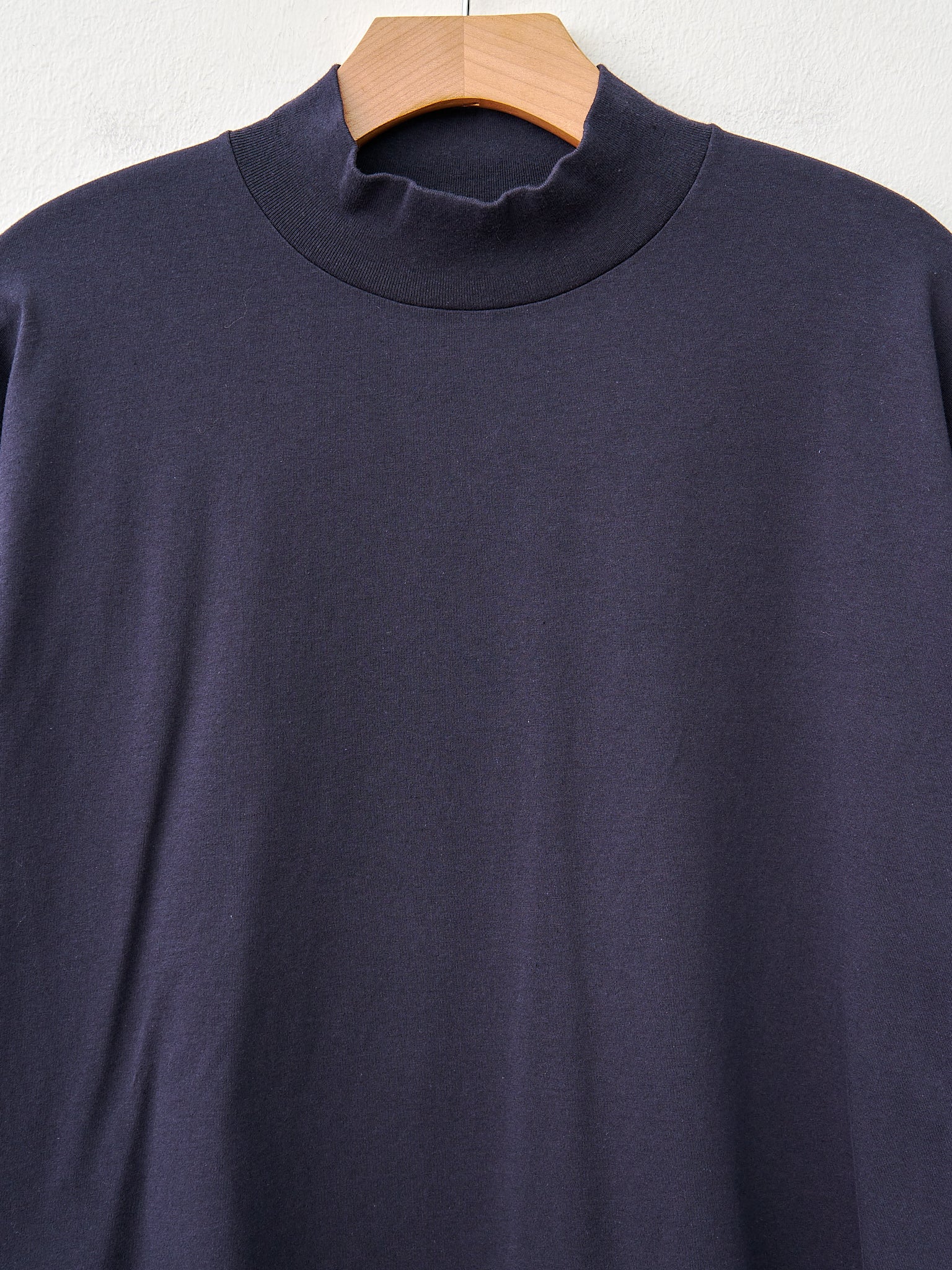 Namu Shop - Y Organic Cotton Jersey Mock Neck L/S Tee - Navy (restocked)