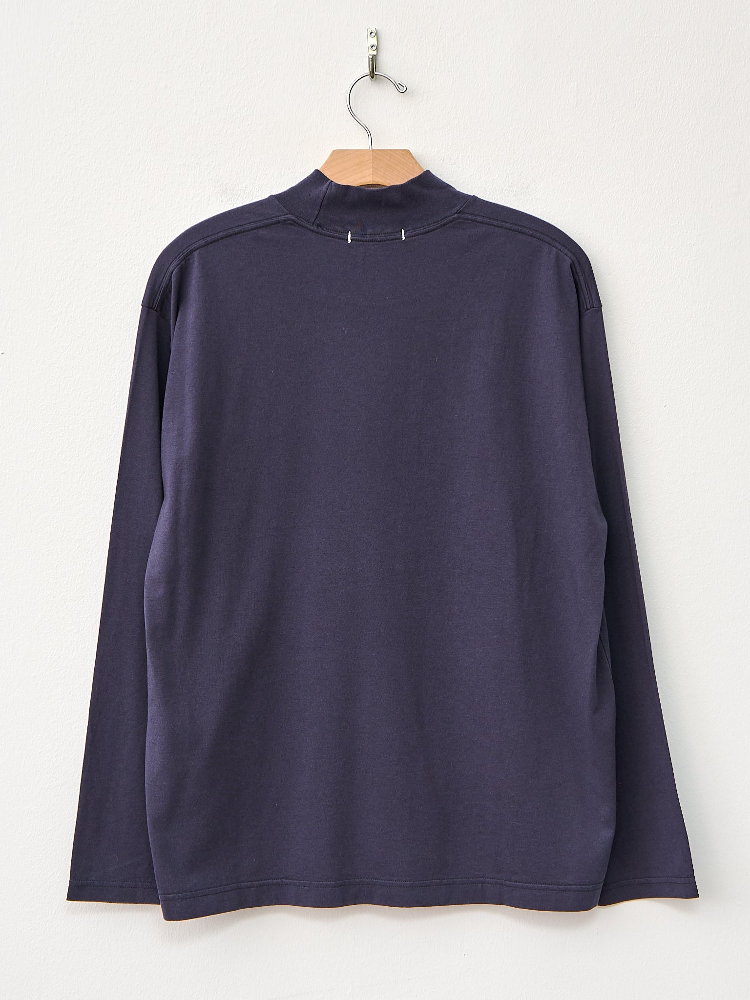 Namu Shop - Y Organic Cotton Jersey Mock Neck L/S Tee - Navy (restocked)