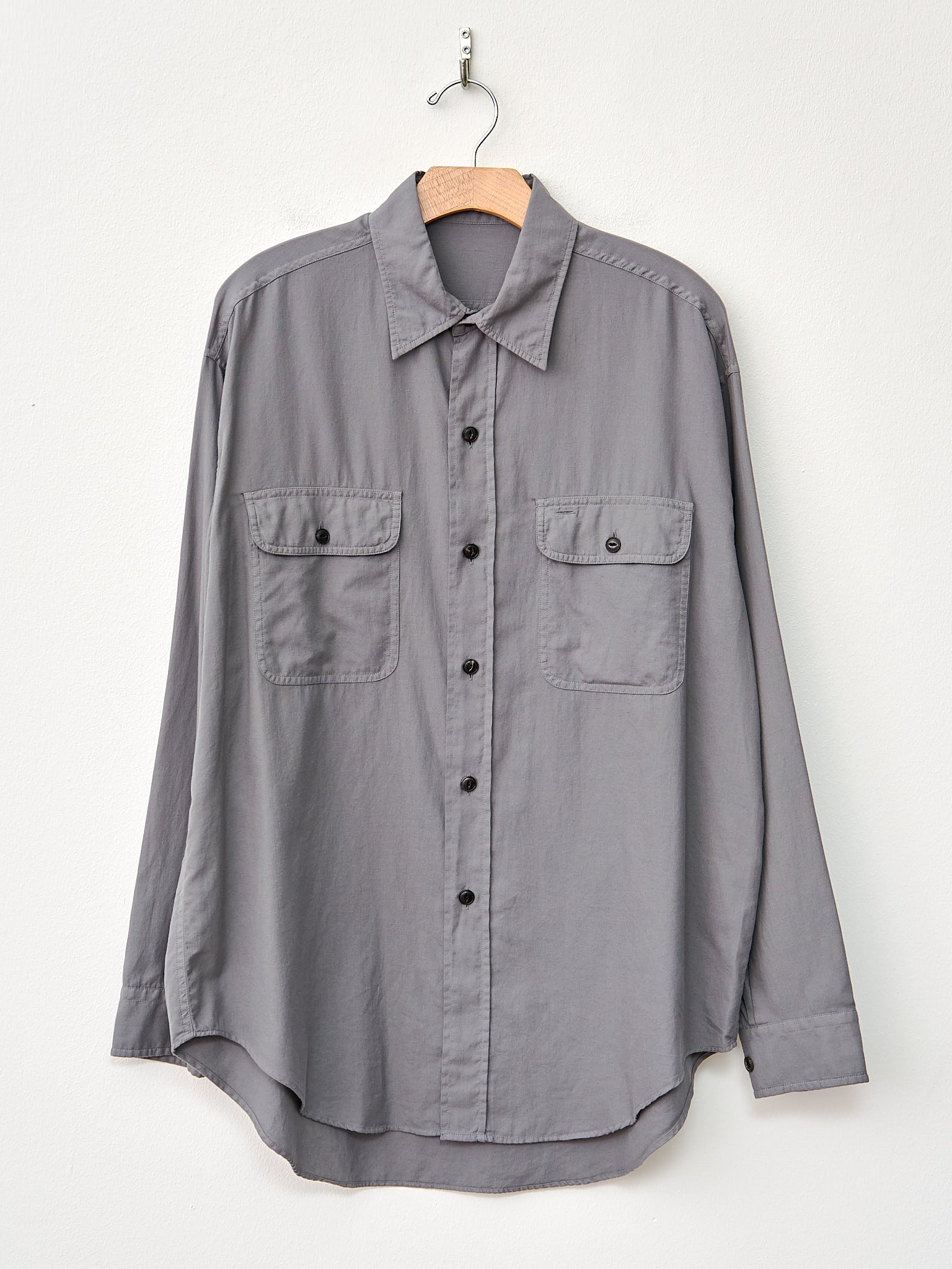 Namu Shop - Yleve Cotton Viyella Work Shirt - Gray