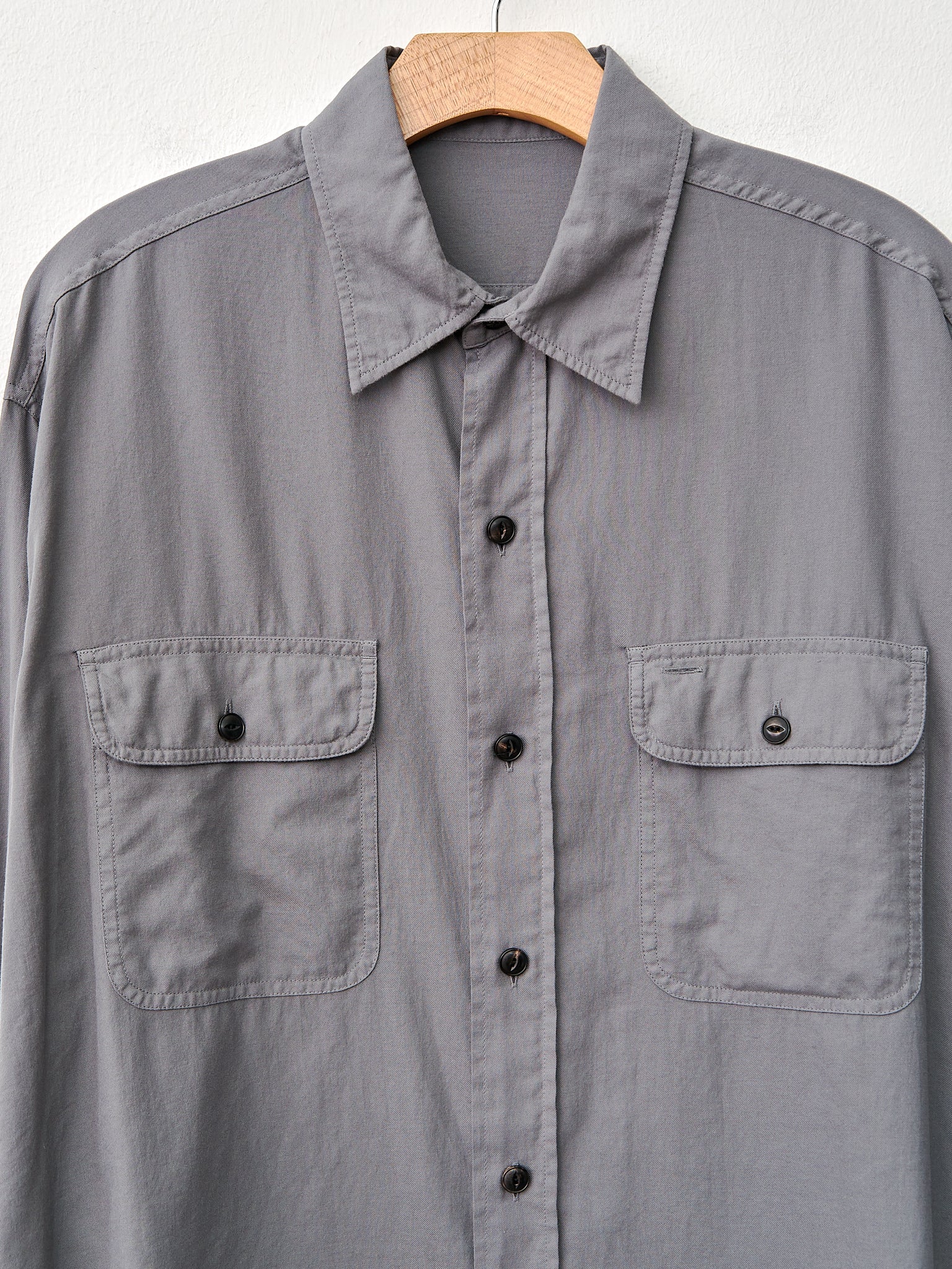 Namu Shop - Yleve Cotton Viyella Work Shirt - Gray