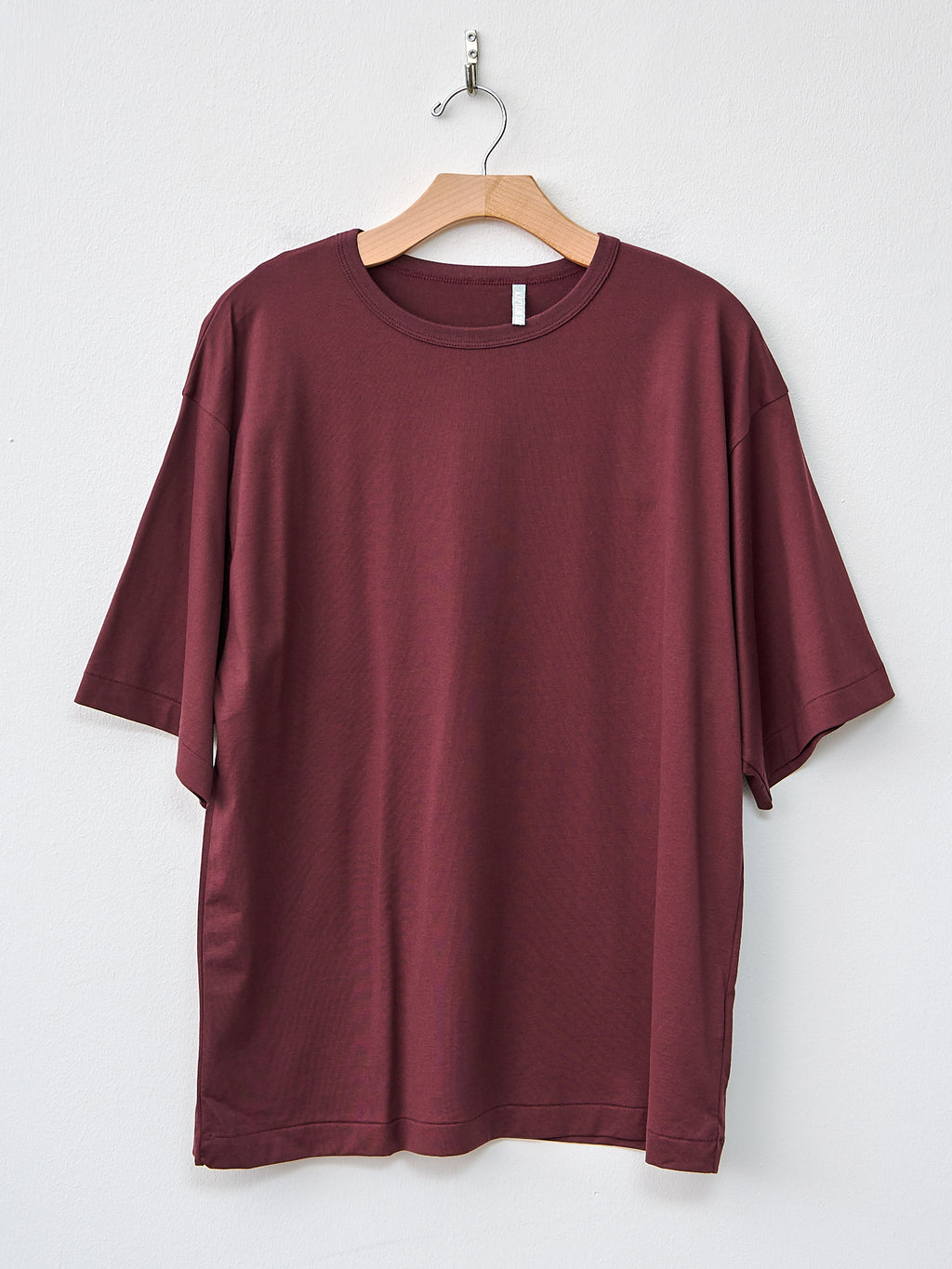 Suvin Suede Tenjiku Half Sleeve Tee - Burgundy