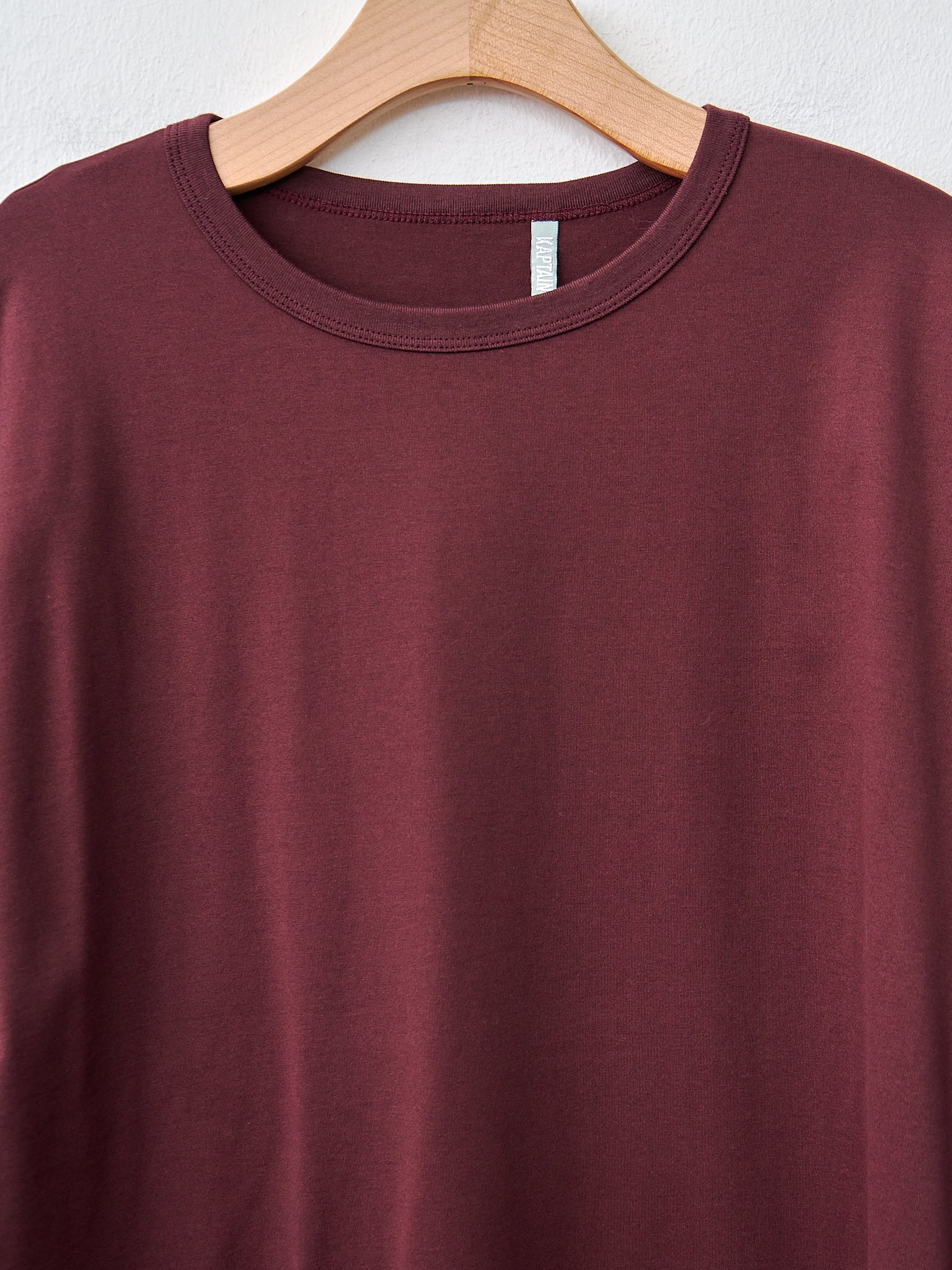 Suvin Suede Tenjiku Half Sleeve Tee - Burgundy