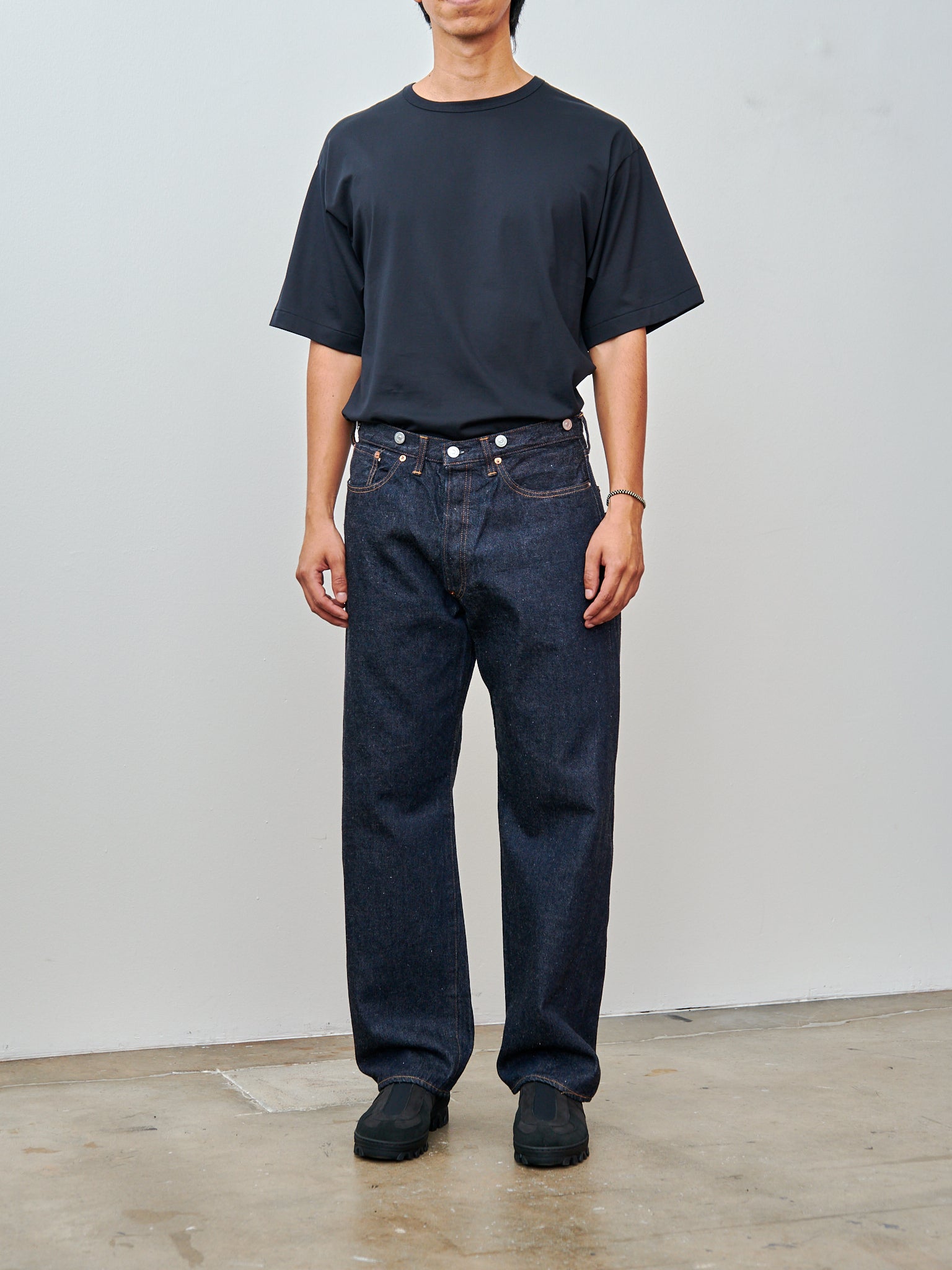 Suvin Suede Tenjiku Half Sleeve Tee - Navy