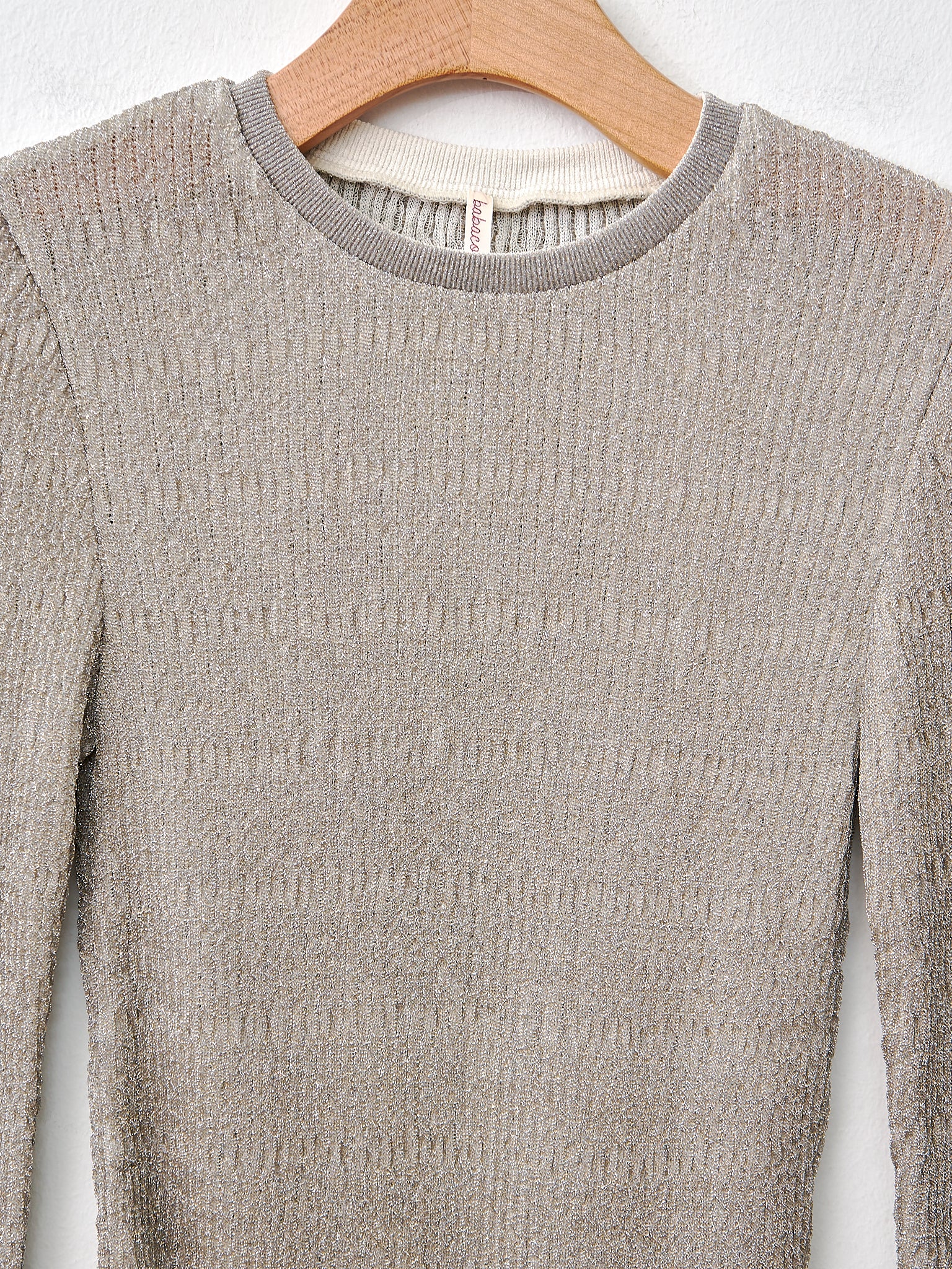 Namu Shop - Babaco Lurex Rib Pullover - Silver